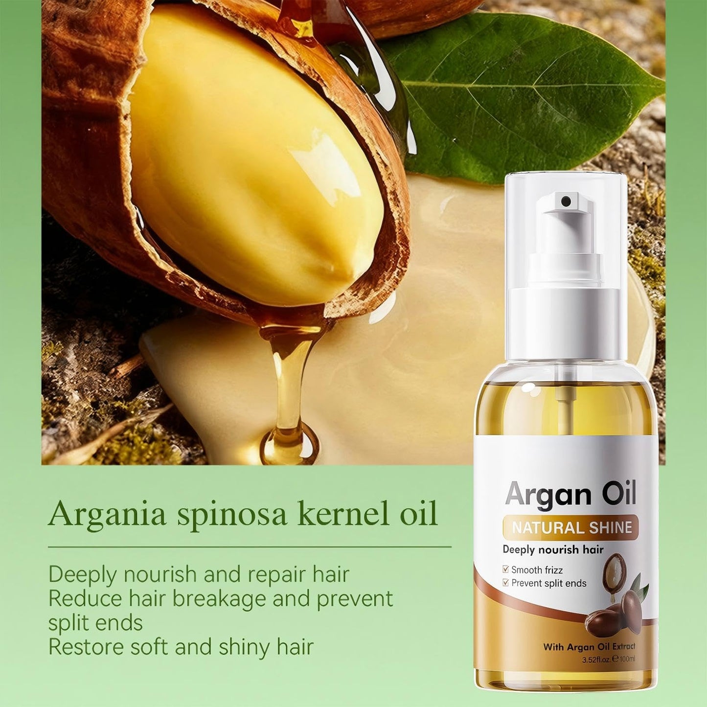 JoanofArc Hair Oil Spray, Argan Oil Hair Care, Deep Moisturizing Hair Care Essence, For Dry, Damaged, Coarse, and Frizzy Hair, Control Shine and Split End Repair, Penetrating Hair Oil, 100 ML