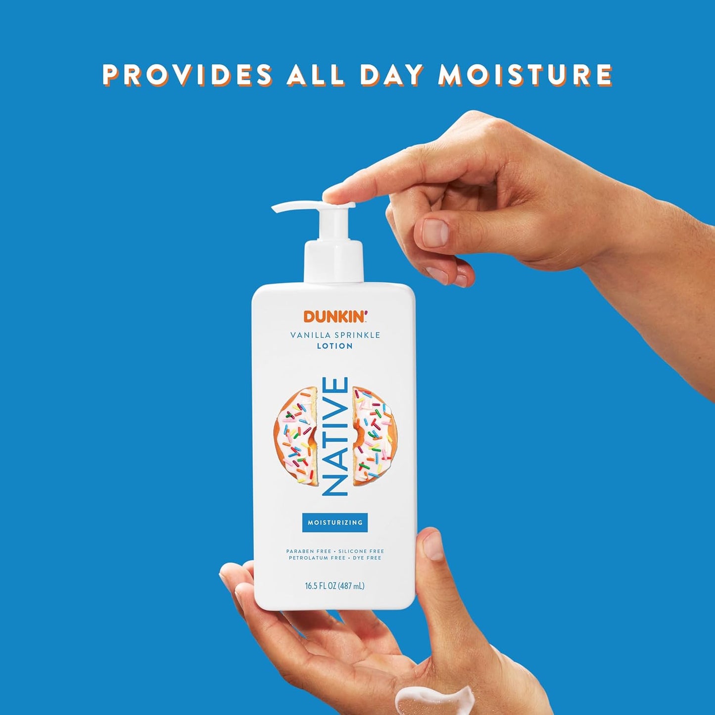 Native Body Lotion - Dunkin Vanilla Sprinkle Moisturizer for Dry Skin | 16.5 oz Plant-Based Formula