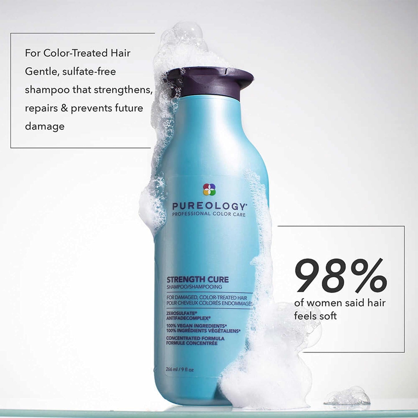 Pureology Strength Cure Travel Size Bundle For Damaged, Color Treated Hair - Strengthens and Protects Hair from Damage, Sulfate-Free & Vegan