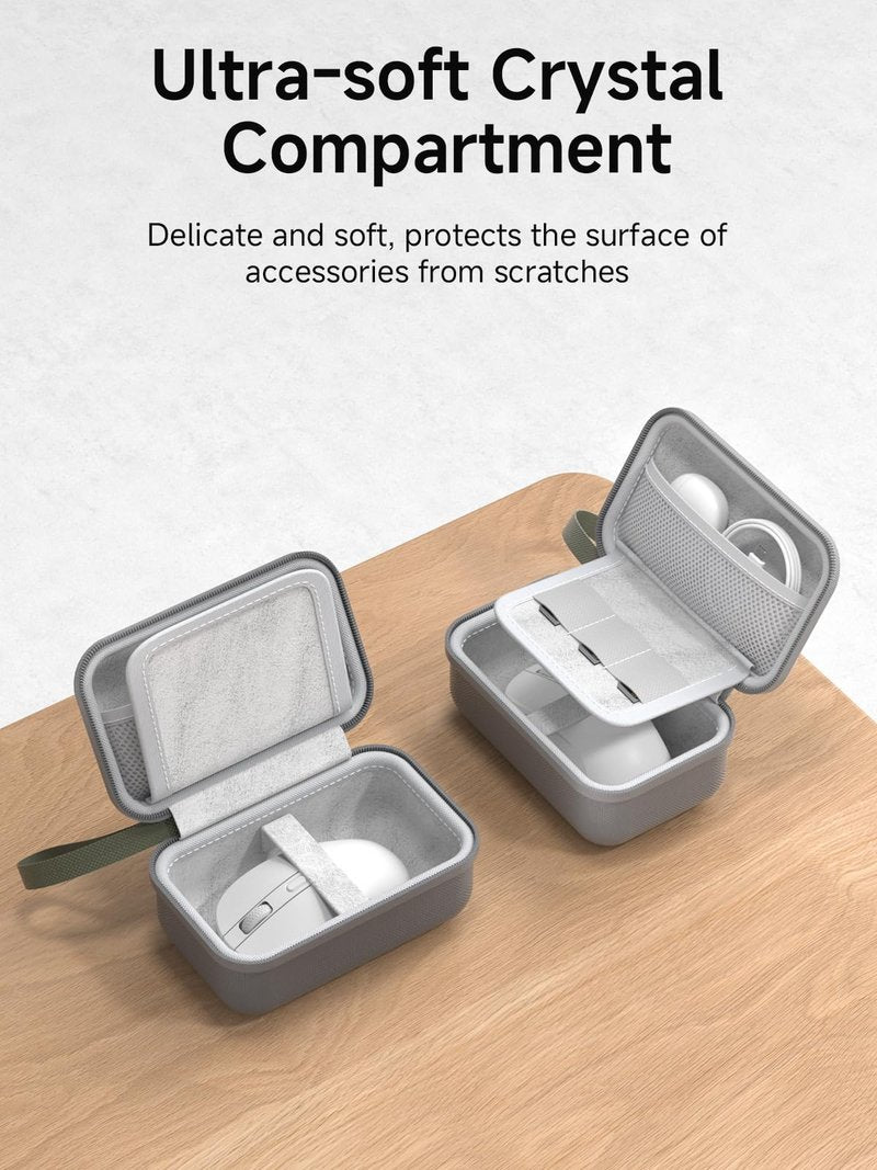 Hagibis Mouse Storage Case, Electronic Organizer Travel Bag, Portable Carry Case for Wireless Mouse Cable Charger Power Bank Hardshell (Green)