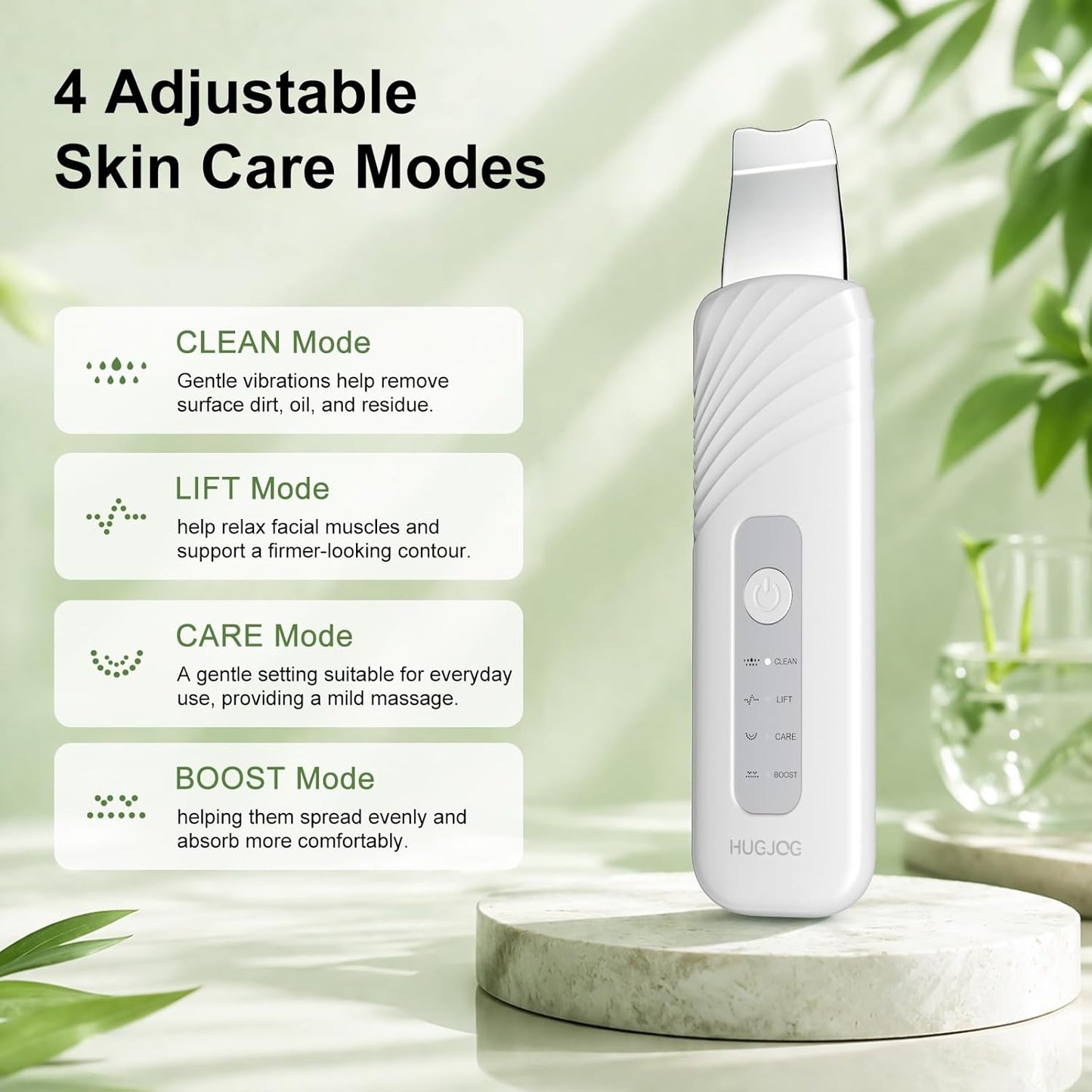 Blackhead Remover Tools - 4 Modes Pore Cleaner with Stainless Steel Blade | Type-C Rechargeable, Silicone Brush, 4 Needles