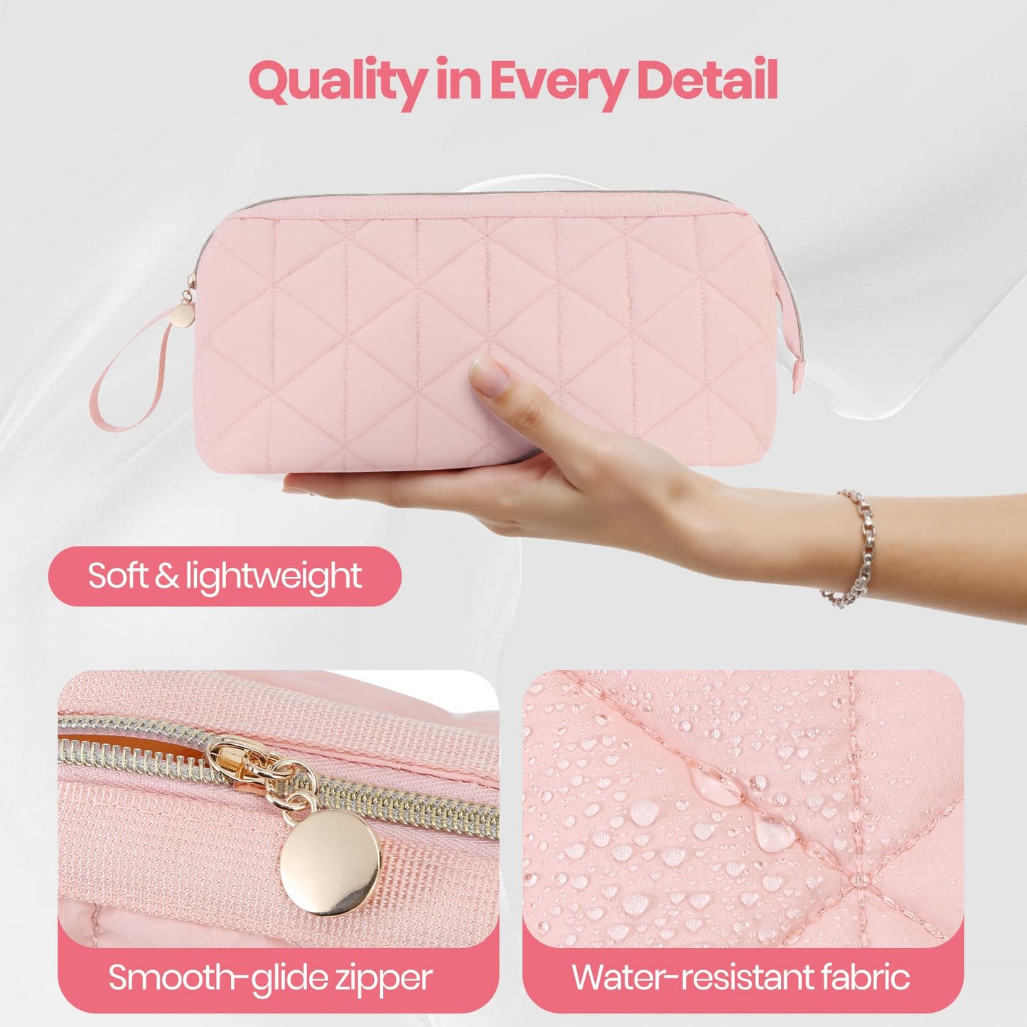 YUFIXO Hair Tools Travel Bag with Separate Heat Resistant Mat, Large Portable Organizer Bag for Women to Store Hair Dryers, Flat Irons, Curling Irons, Straighteners & Hair Accessories, Pink