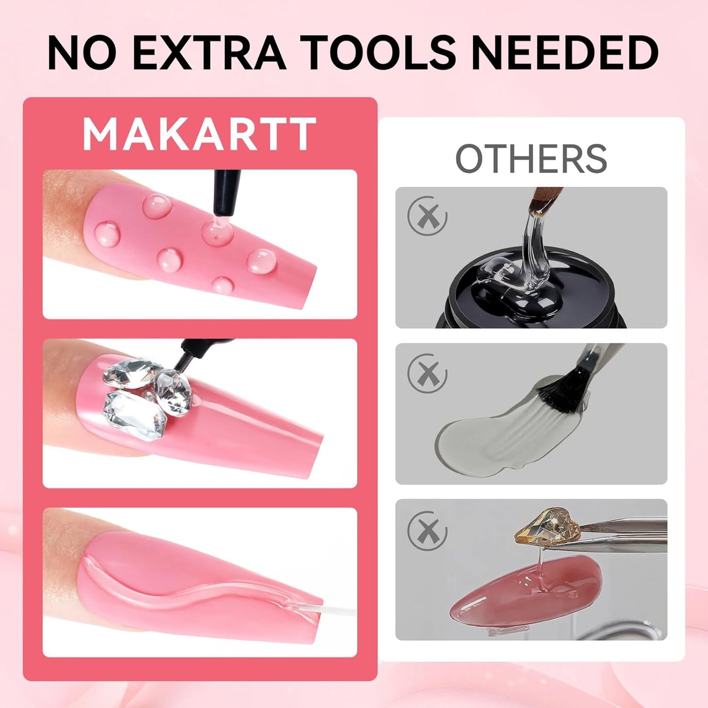 Nail Rhinestone Glue Set - Super Strong Gel Adhesive for 3D Art & Gems | 15ml & 8ml Easy Application