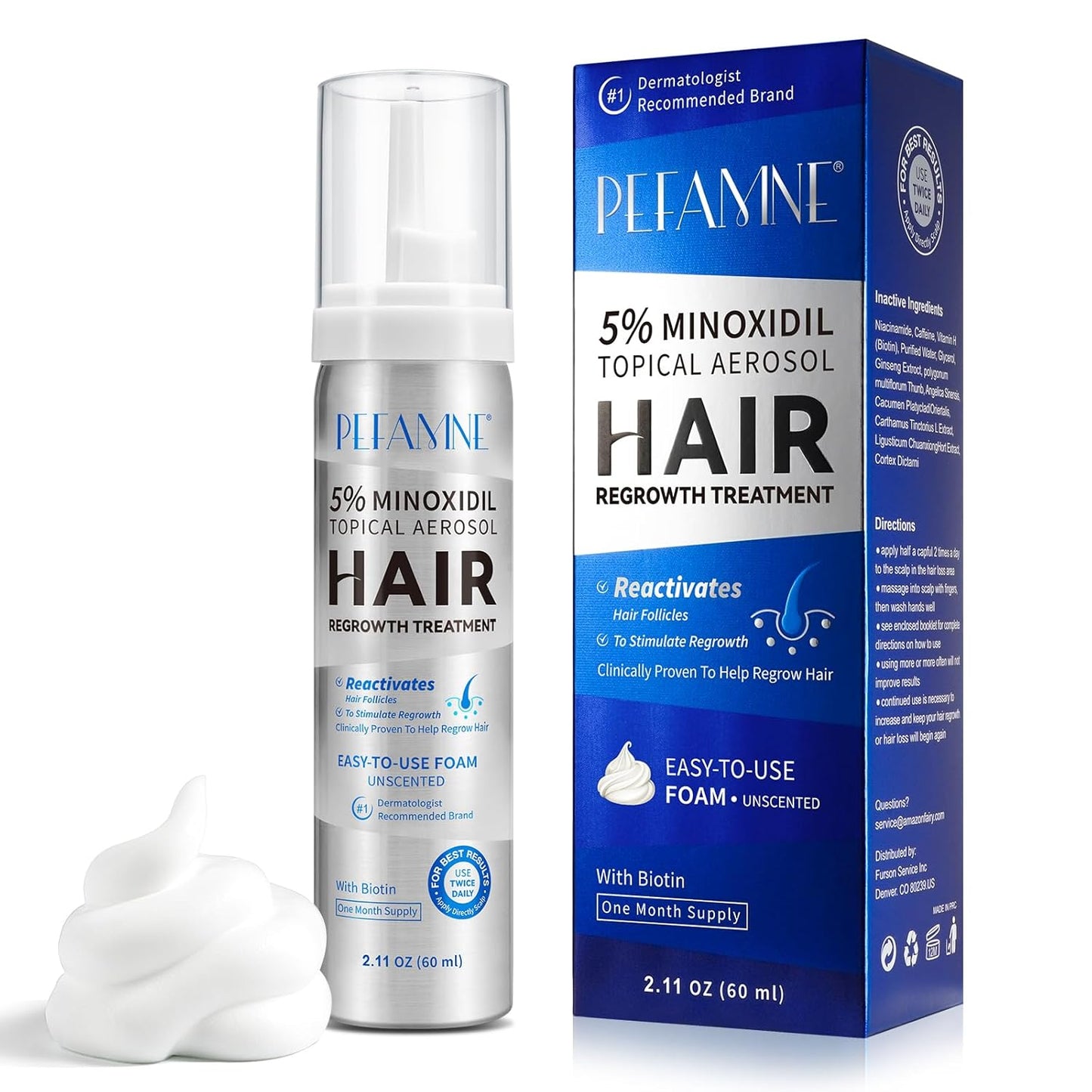 Minoxidil Hair Growth Foam - Effective Treatment for Hair Thinning & Scalp Loss | For Men & Women