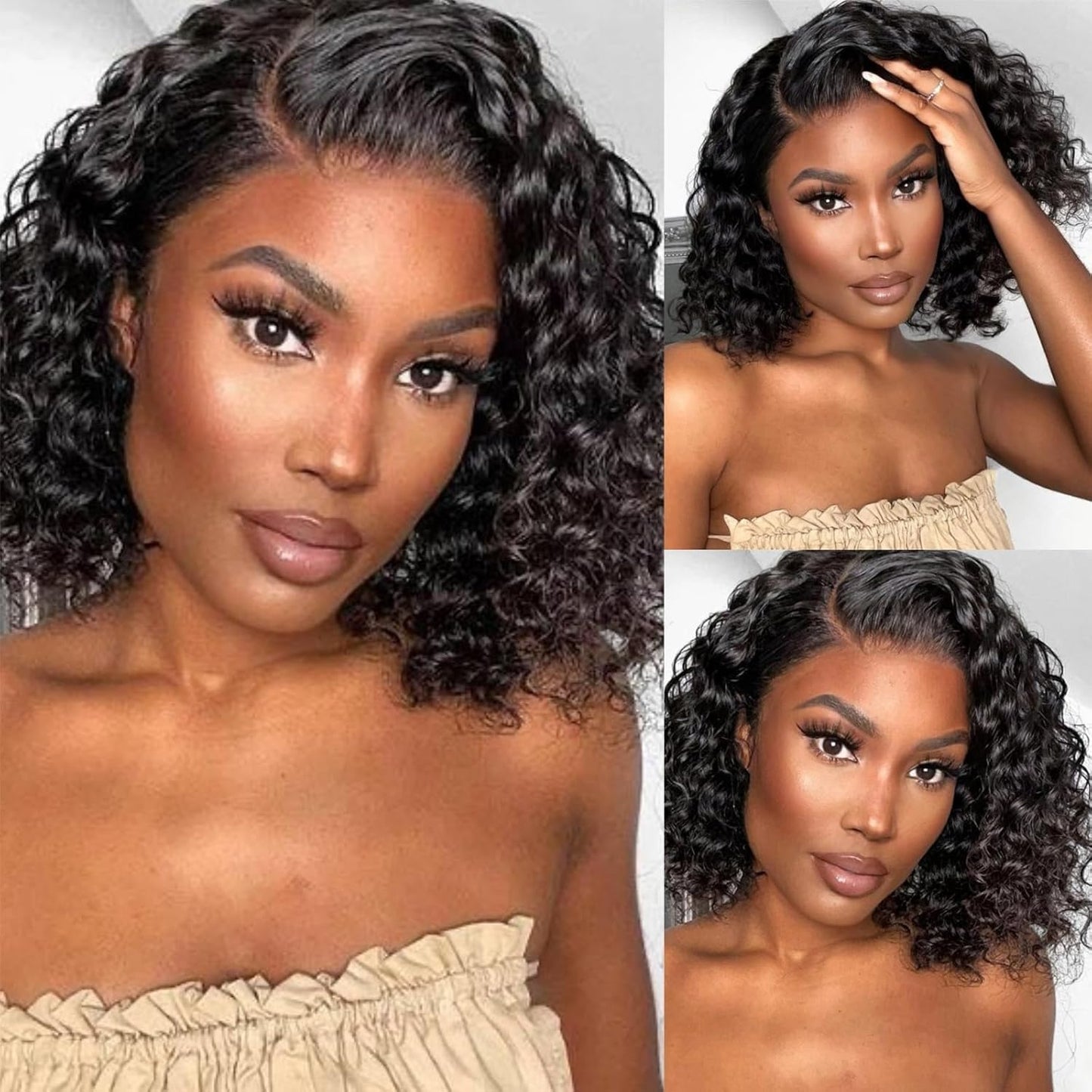 Deep Wave Bob Wig - 200 Density HD Lace Front Human Hair | Glueless Short Curly 12 Inch for Black Women