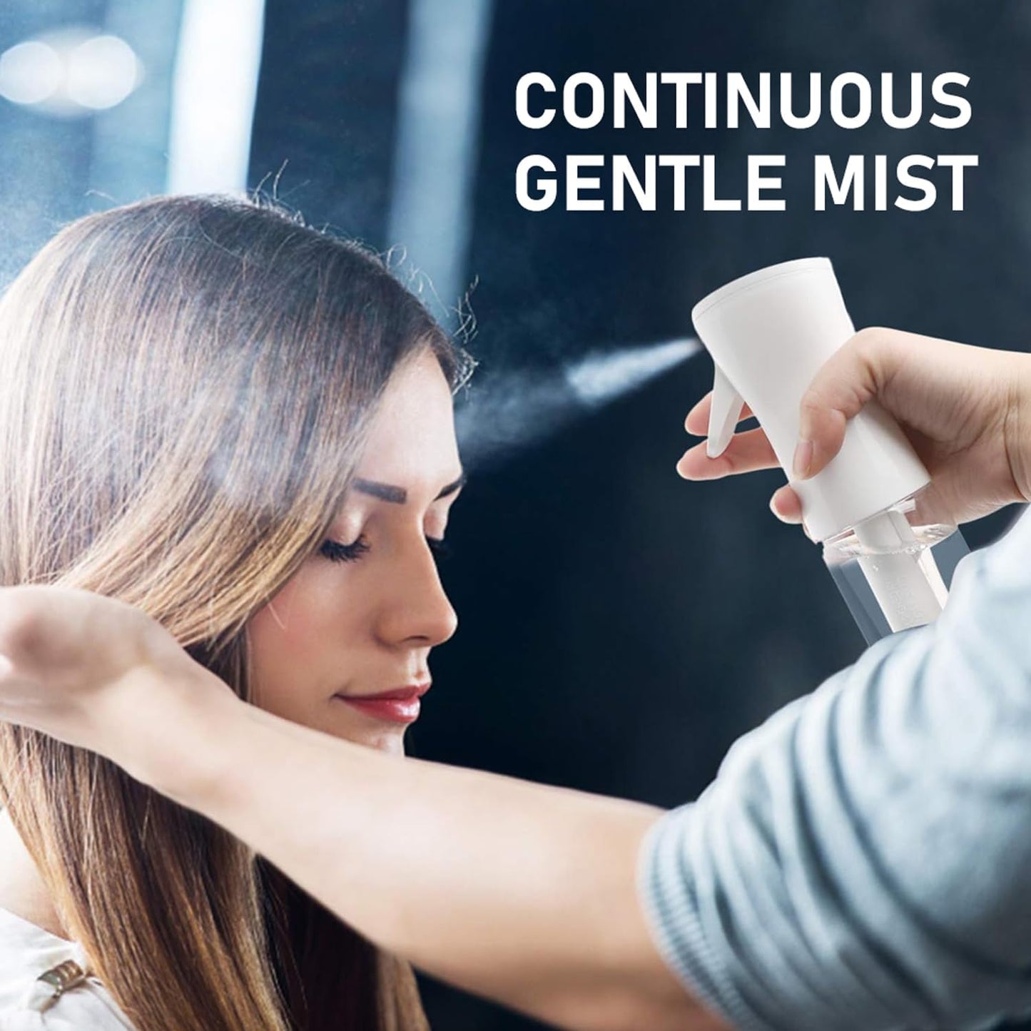 Hair Spray Bottle - Continuous Mister for Hairstyling & Cleaning | 2 Pack 6.8 OZ Ultra Fine Mist Bottles