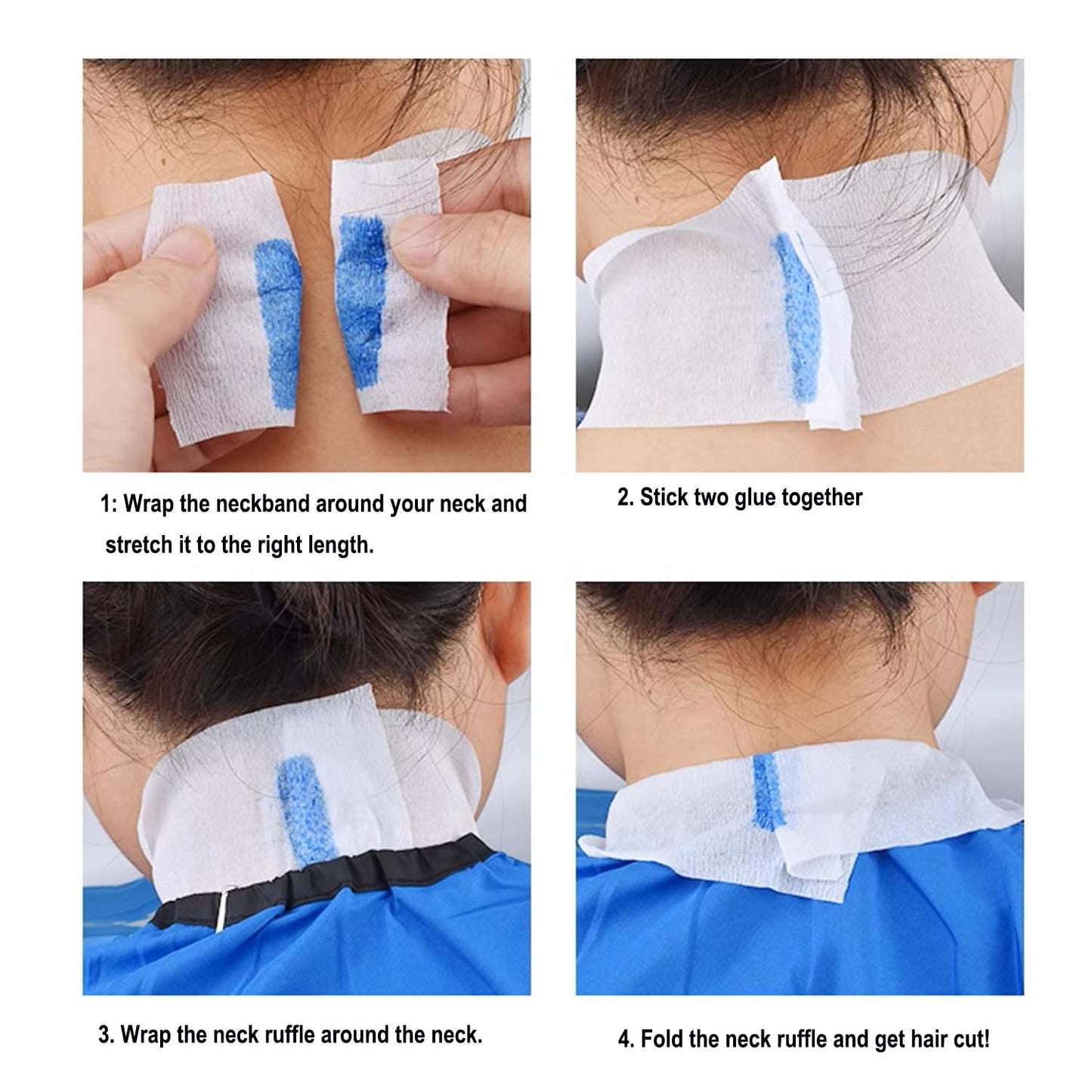 Kalinnee Professional Barber Neck Paper, 5 Rolls with 500 Strips, Disposable Stretchy Paper for Salon Haircut, Waxing, hair coloring Neck Strips (White)