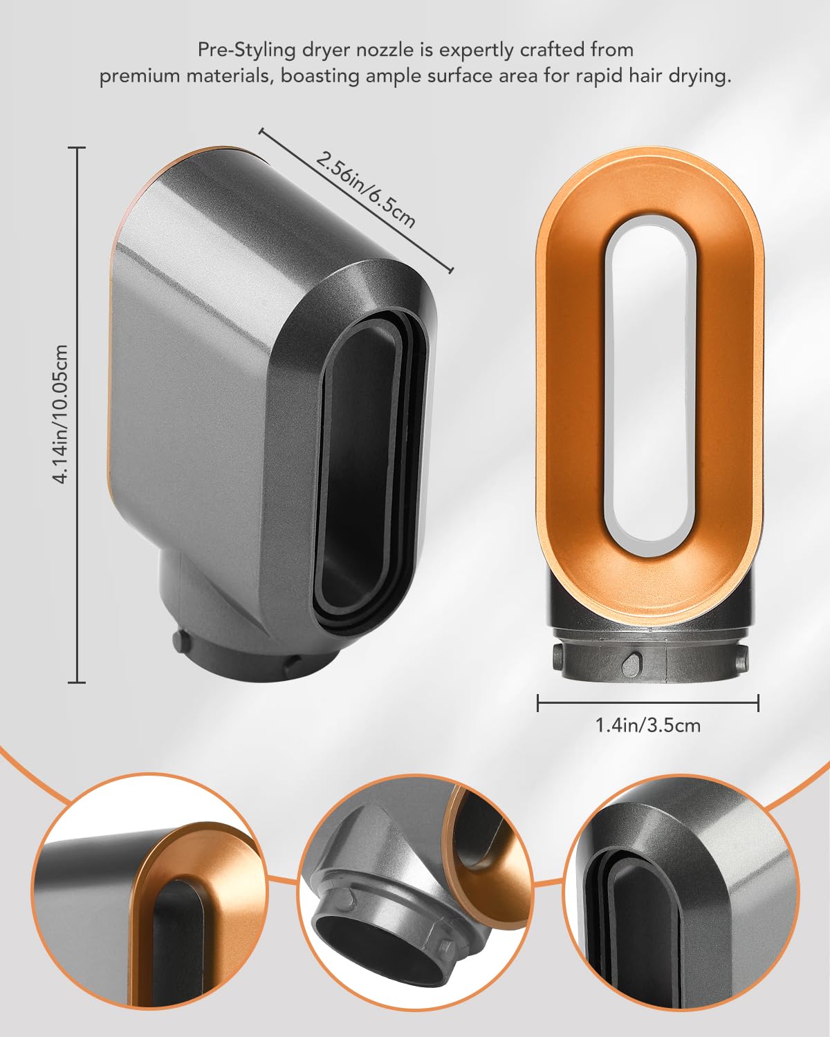 Dyson Pre-Styling Dryer Nozzle | Fast Drying Attachment for Airwrap HS01/HS05 - Nickel/Copper Finish