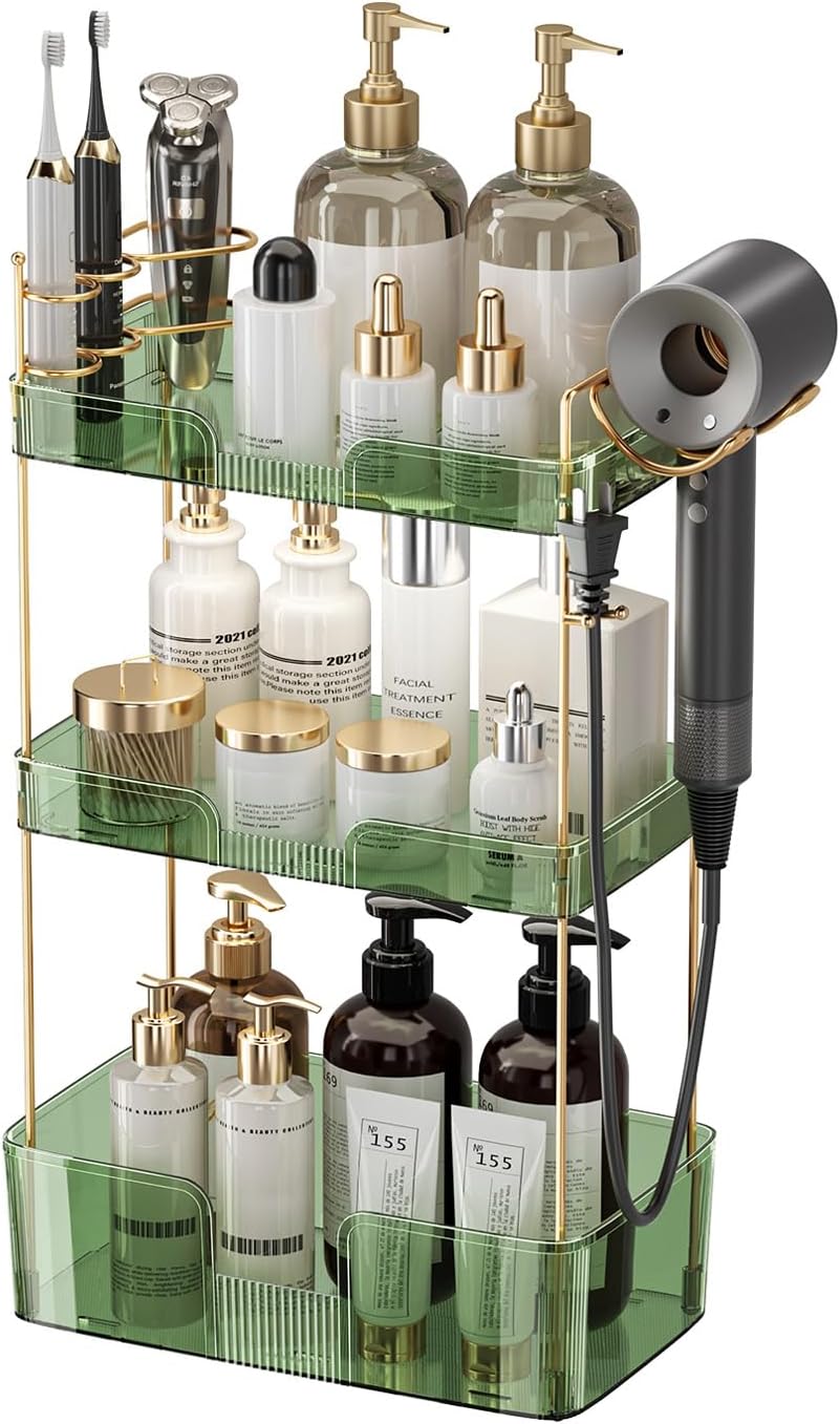 Aveniee Bathroom Counter Organizer - 3 Tier Perfume & Skincare Storage Shelf | Clear Vanity Makeup Tray