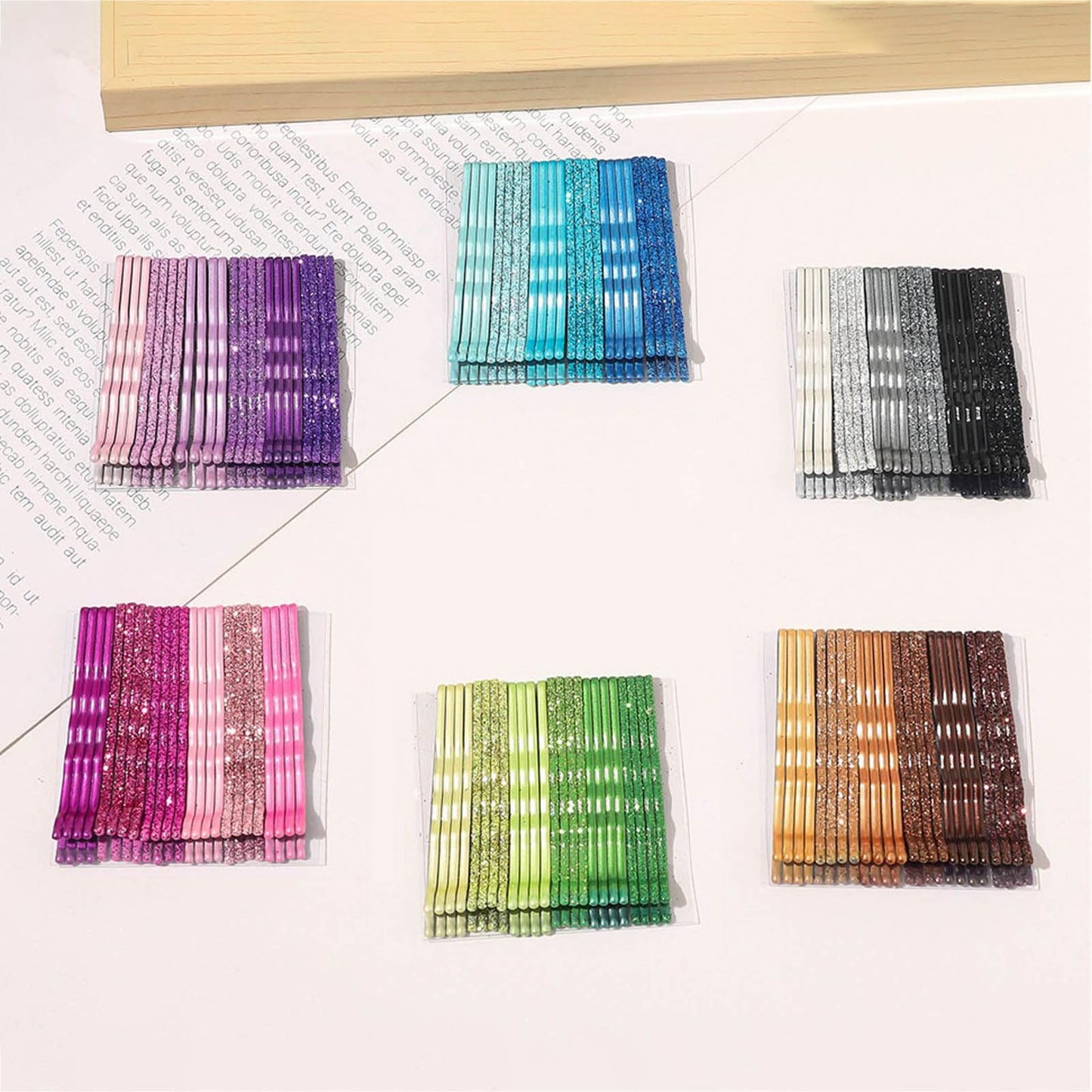 Colorful Side Hairpins 144PCS Metallic Gradient Colorful 36Color Shiny Hair Pins Barrettes 2.36'' Hairpins Bobby Pins for Thick Hairstyles All Ages Fashion Women