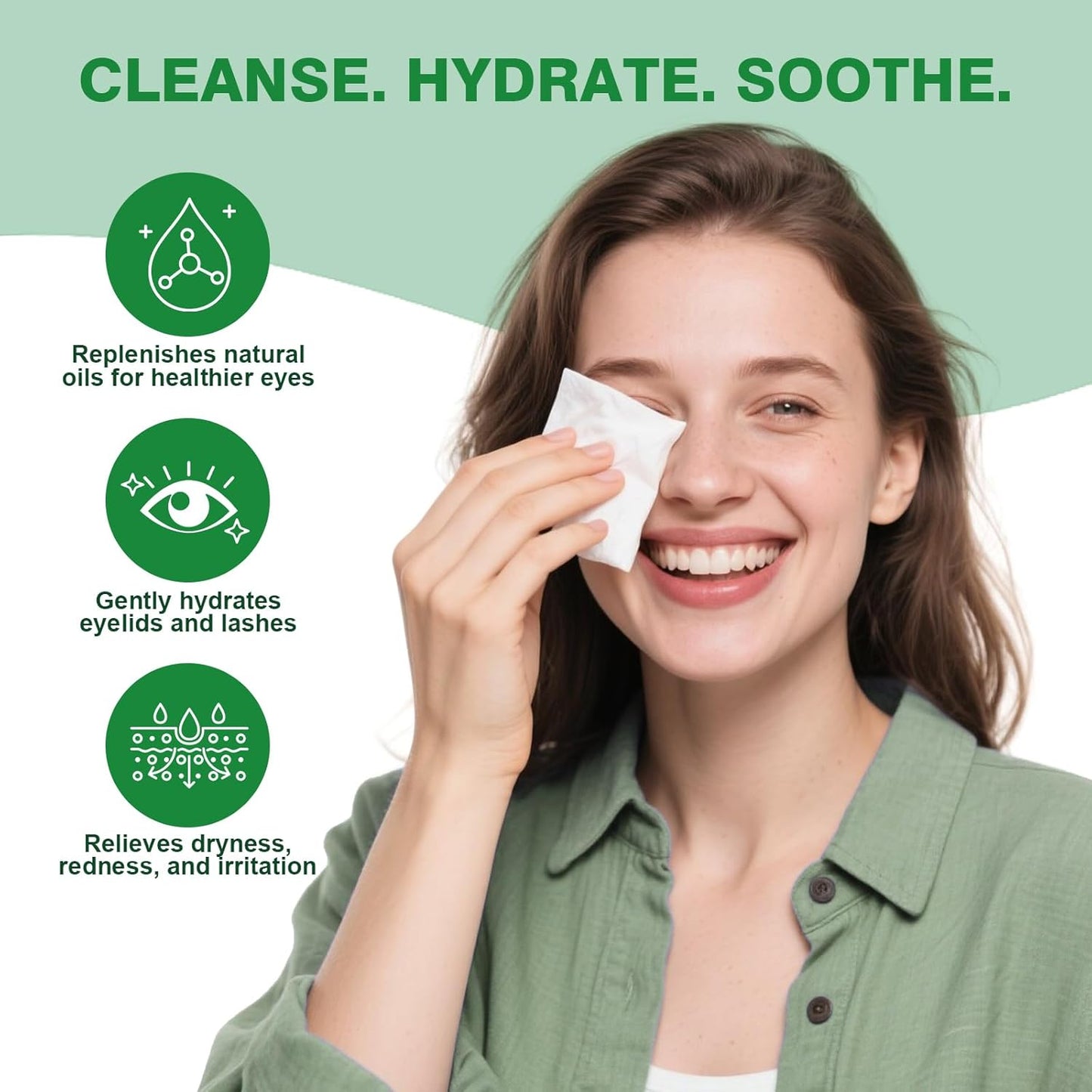 Tea Tree Oil Eyelid Wipes - 120 Individually Wrapped Soothing Eye Cleaning Wipes | Hydrating for Sensitive Eyes