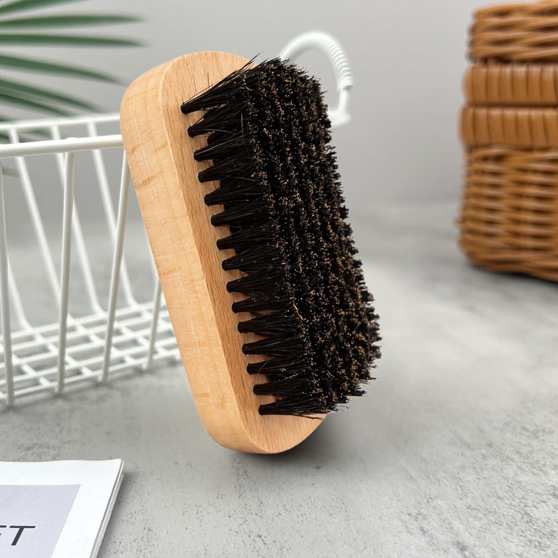 Premium Wooden Men’s Beard Brush – Mustache & Beard Styling Tool with Natural Boar Bristles