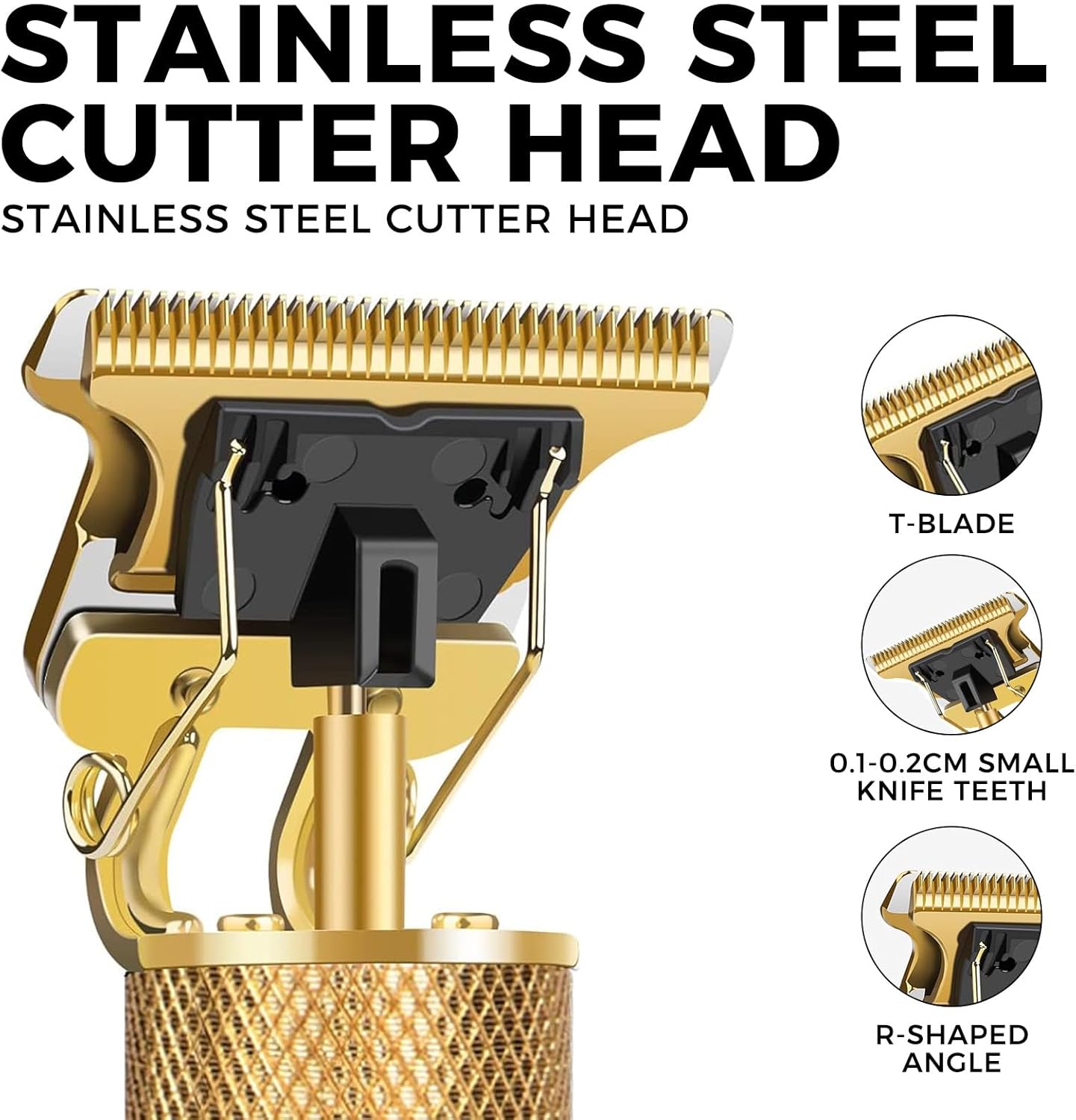 Premium Cordless Beard and Hair Trimmer for Men - Professional T-Blade Grooming Kit with 4 Adjustable Combs | Rechargeable & Zero Gapped
