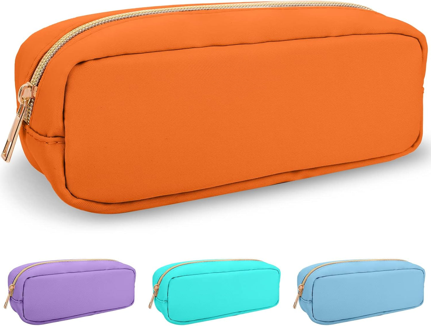Floral Makeup Bag - Cute Pink Nylon Zipper Pouch for Travel | Waterproof Cosmetic Organizer for Women