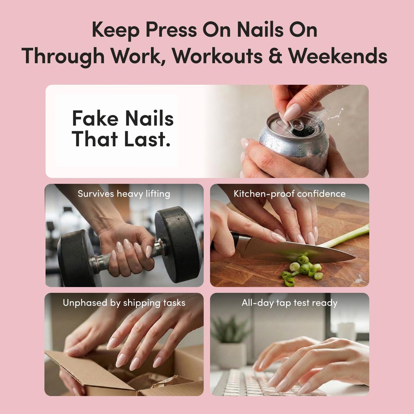 Glamnetic Press On Nails - Short Oval Blue French Tip Nails with Polka Dots & Whale Accents | 30-Piece Summer Nail Kit