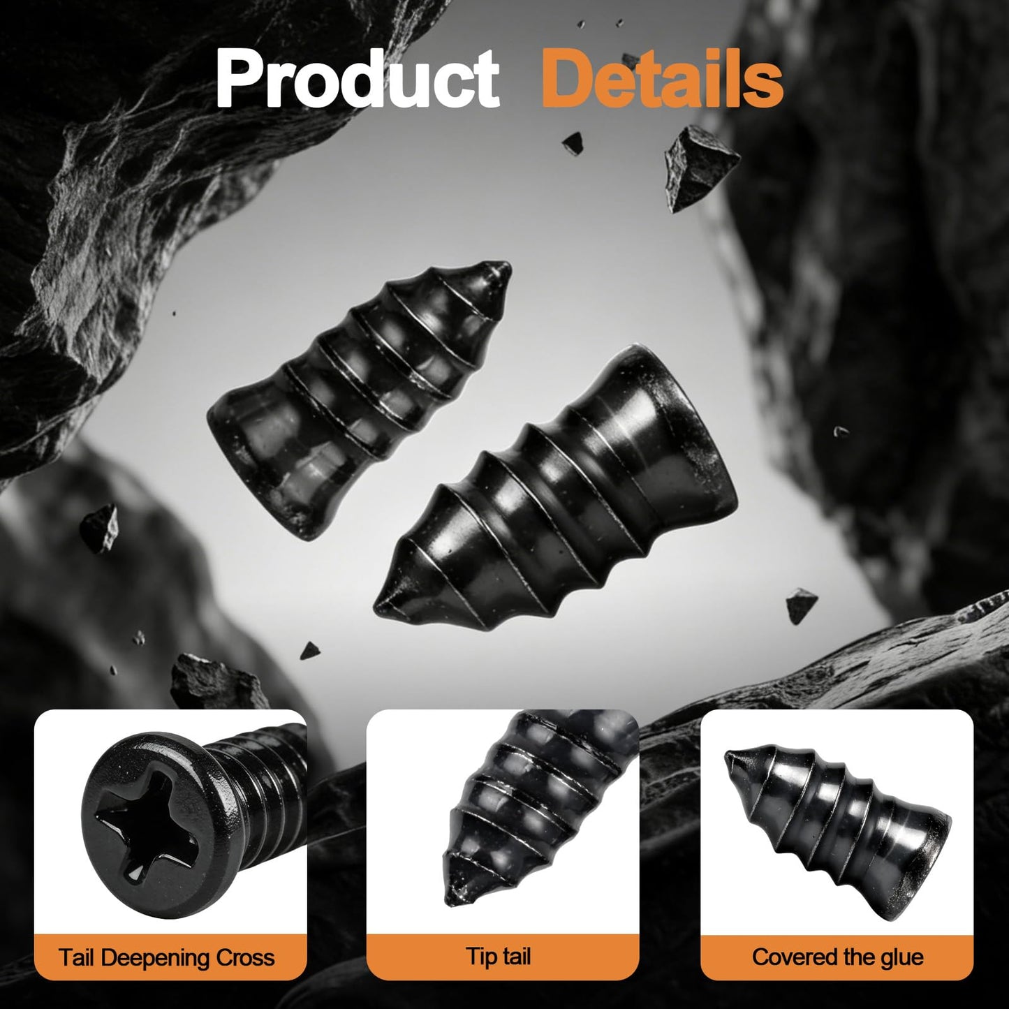 Cupofpet 60 Pcs Tire Plugs Screw Type, Professional Grade Emergency Tire Screw Plug Repair Kit with Screwdriver, Ideal Tire Plug Kit for Car, Truck, Motorcycle and Bicycle Flat Quick Tire Fix