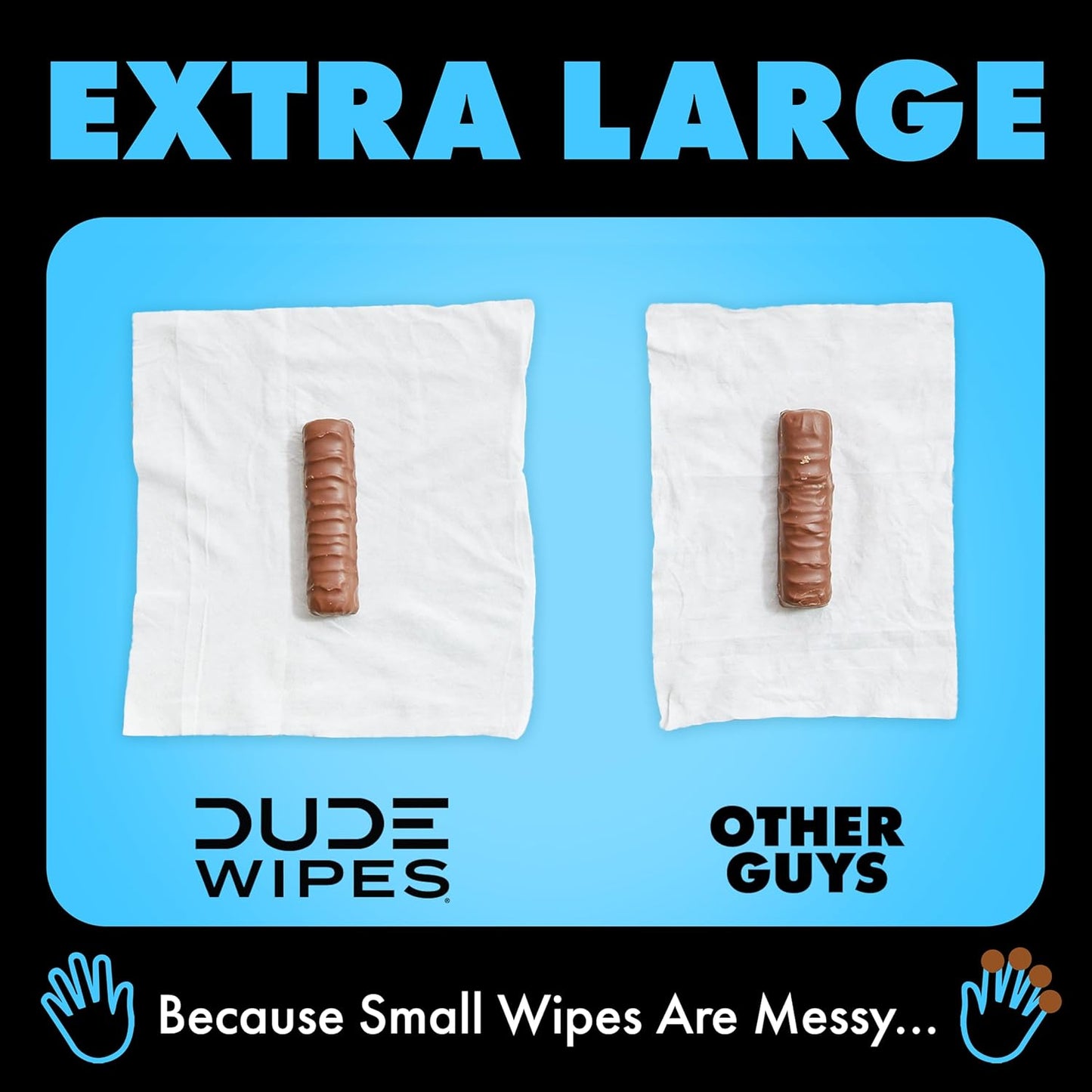 Dude Wipes Unscented Flushable Wipes - Extra-Large Adult Wet Wipes for Sensitive Skin | 6 Pack (288 Count) with Vitamin E and Aloe