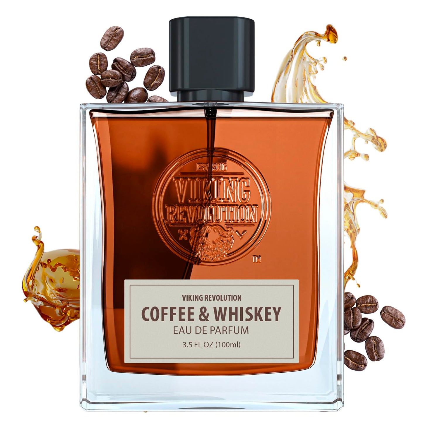 Viking Revolution Coffee and Whiskey Cologne for Men - Earthy Eau de Parfum with Roasted Coffee & Aged Whiskey | 3.5 Fl Oz