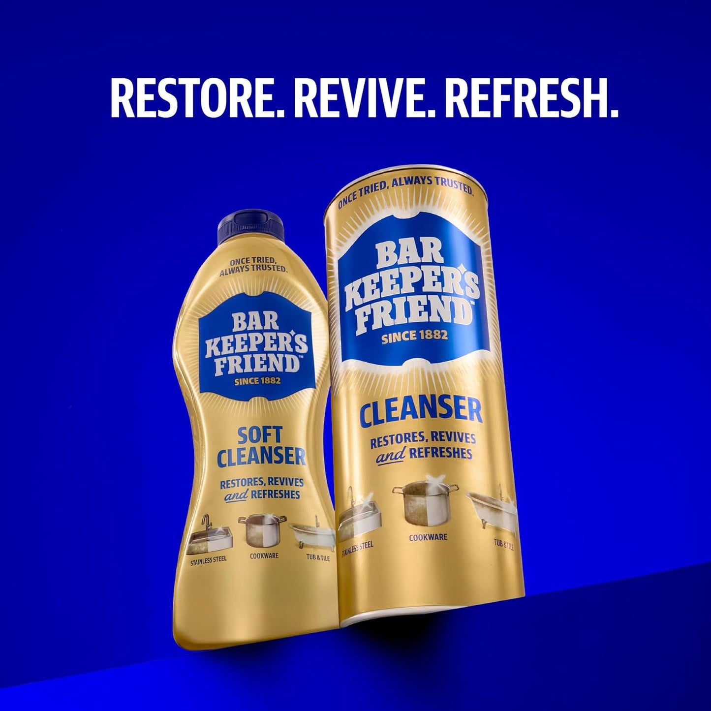 Bar Keepers Friend Powder Cleanser - 12 oz | Multipurpose Degreaser for Stainless Steel Pots, Rust & Soap Scum Removal