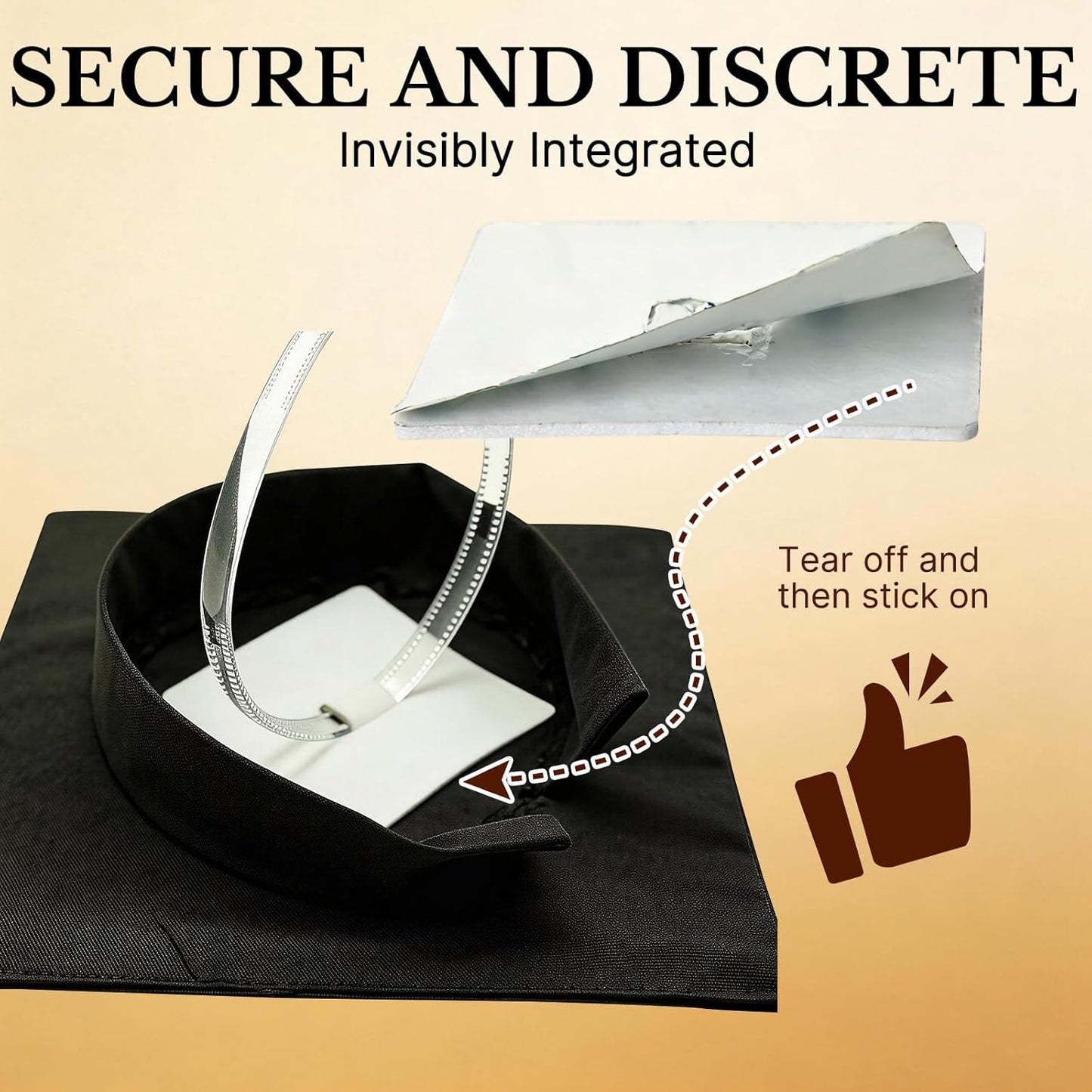 Graduation Cap Headband - 2 Pack Secure Grad Cap Insert with Hook & Loop | Clear Accessory for Students