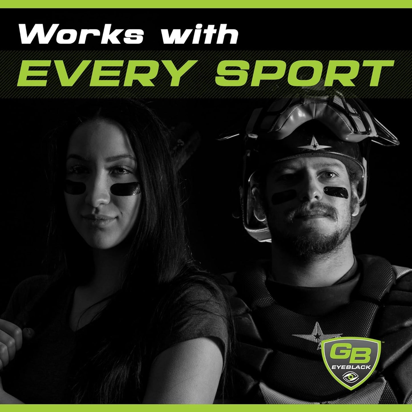 Breathable Eye Strips - Peel & Stick Athletic Eyeblack for Game Day | No Mess, Green Camo, 15 Pairs