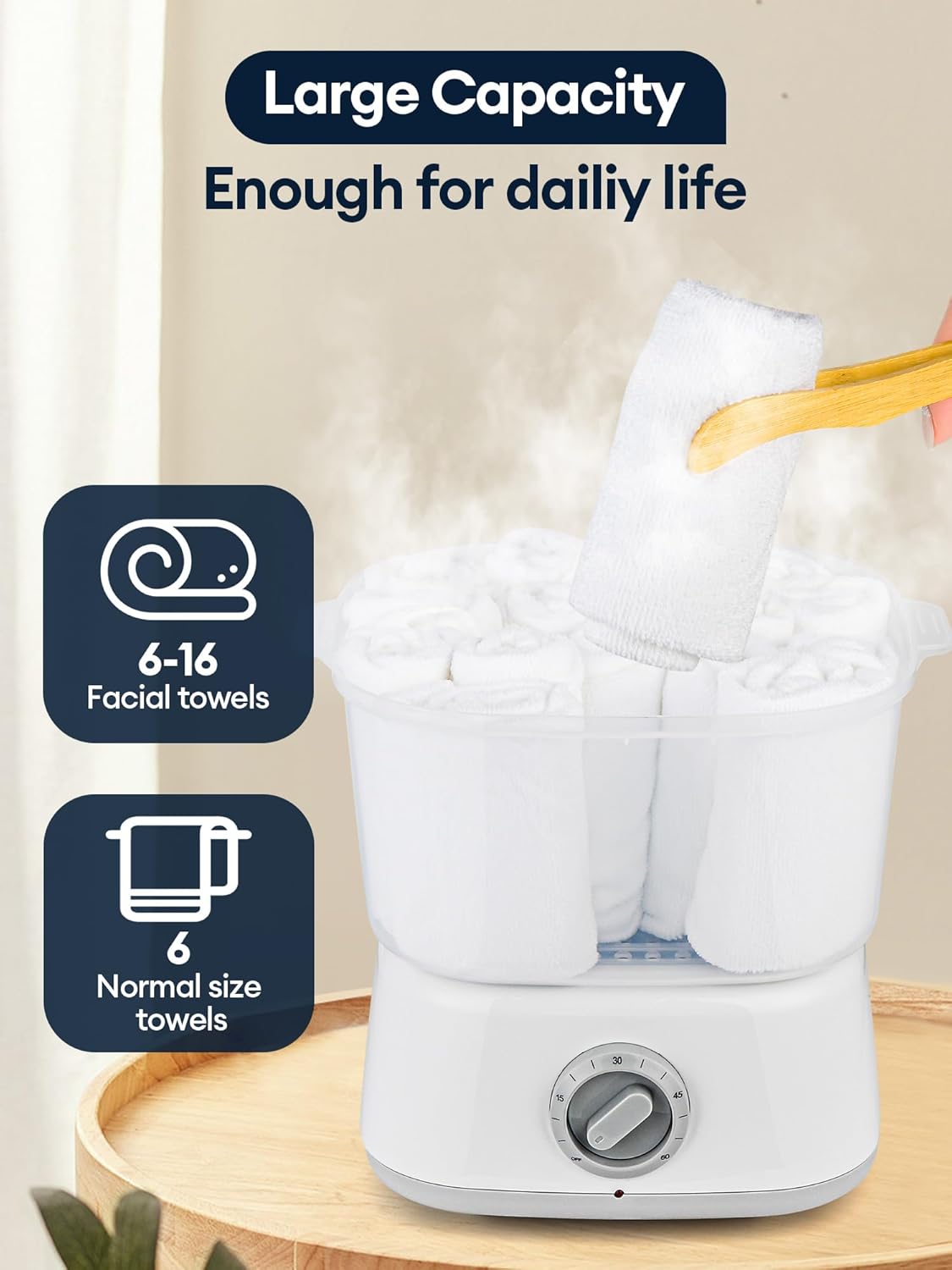 Hot Towel Warmer for Estheticians - 3L Capacity for 12 Mini Hand & Face Towels | Ideal for Spa & Home Use