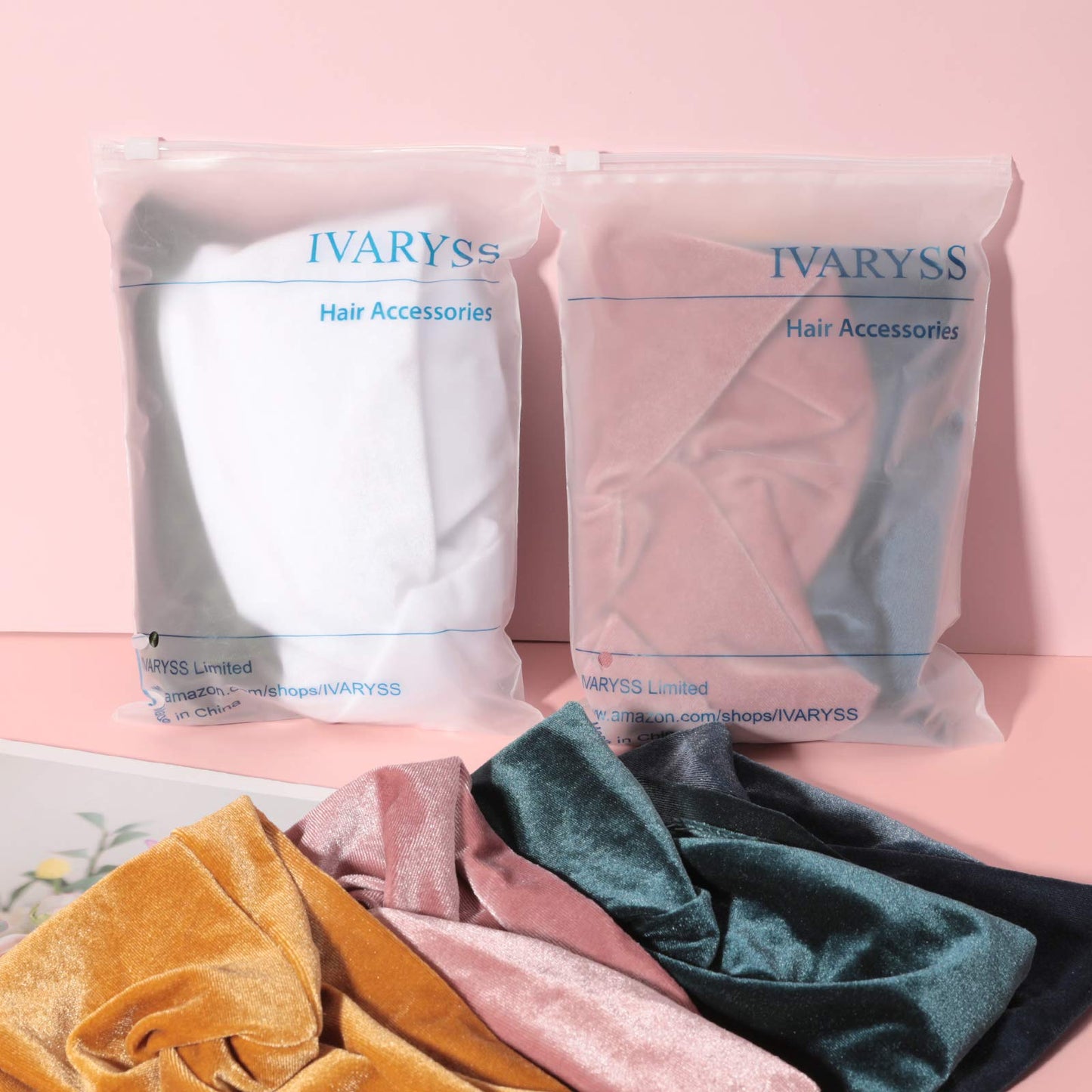 IVARYSS Extra Wide Headbands for Women Non-Slip, 7'' Large Twist Knotted Stretchy Wraps Head Bands Hair Accessories, 4 Pack, Black