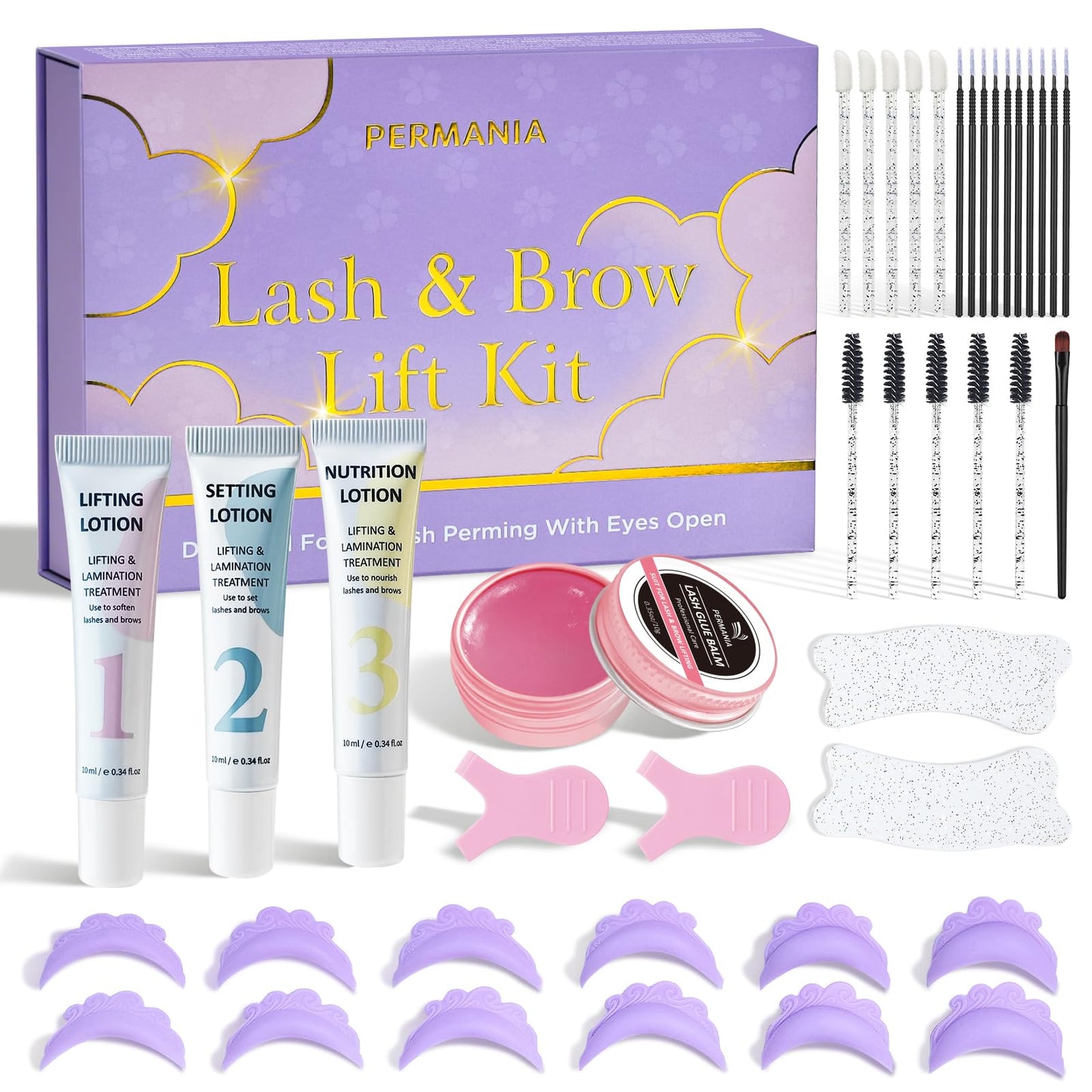 PERMANIA Korean Lash Lift Kit, Can be Operated with Eyes Open for Lash Perm