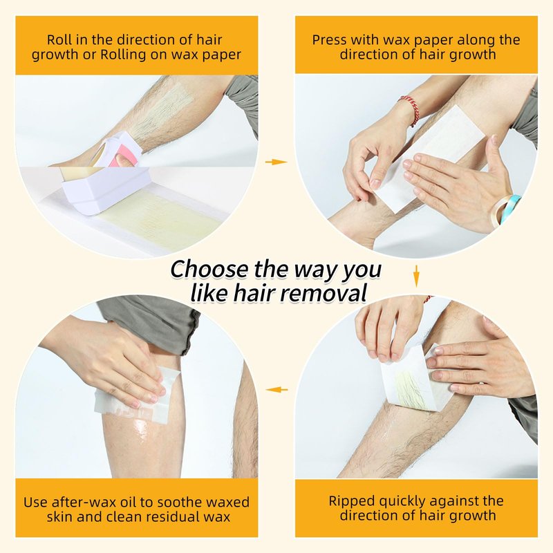 Roll on Waxing Kit for Hair Removal Roll Waxing Kit for Women Men Wax Heater with 2 Wax Roller Cartridge Refill for Legs Arms and Underarm