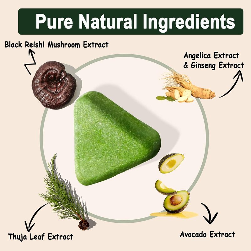 Nature Triangle Shampoo Bar - 2-Pack Natural Green Soap for All Hair Types | Strengthens & Smooths Hair