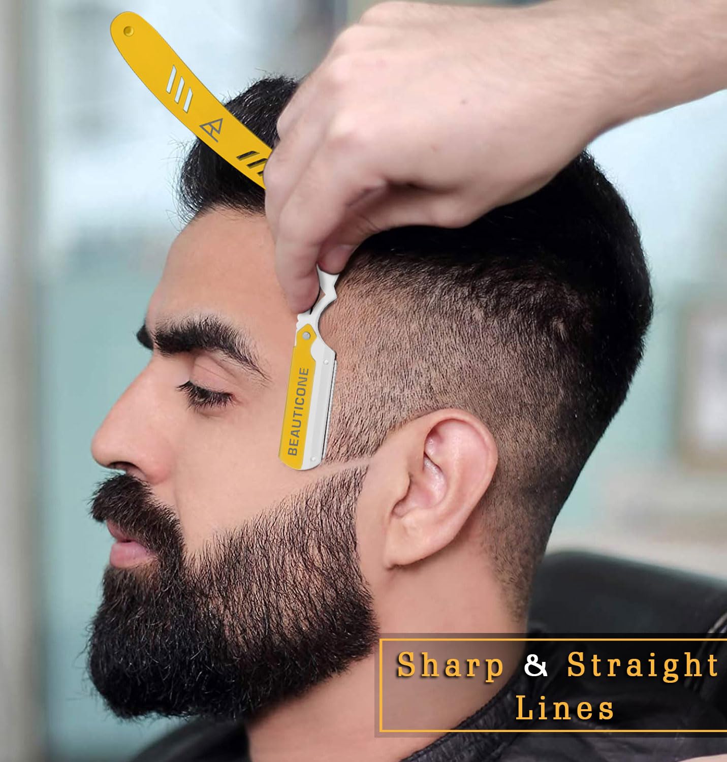 BEAUTICONE Straight Razors for Men, Straight Edge Razor, Single Edge Replacement Blades, Stainless Steel, Barber Razor for Men's Shaving, Barber Shaving Knife