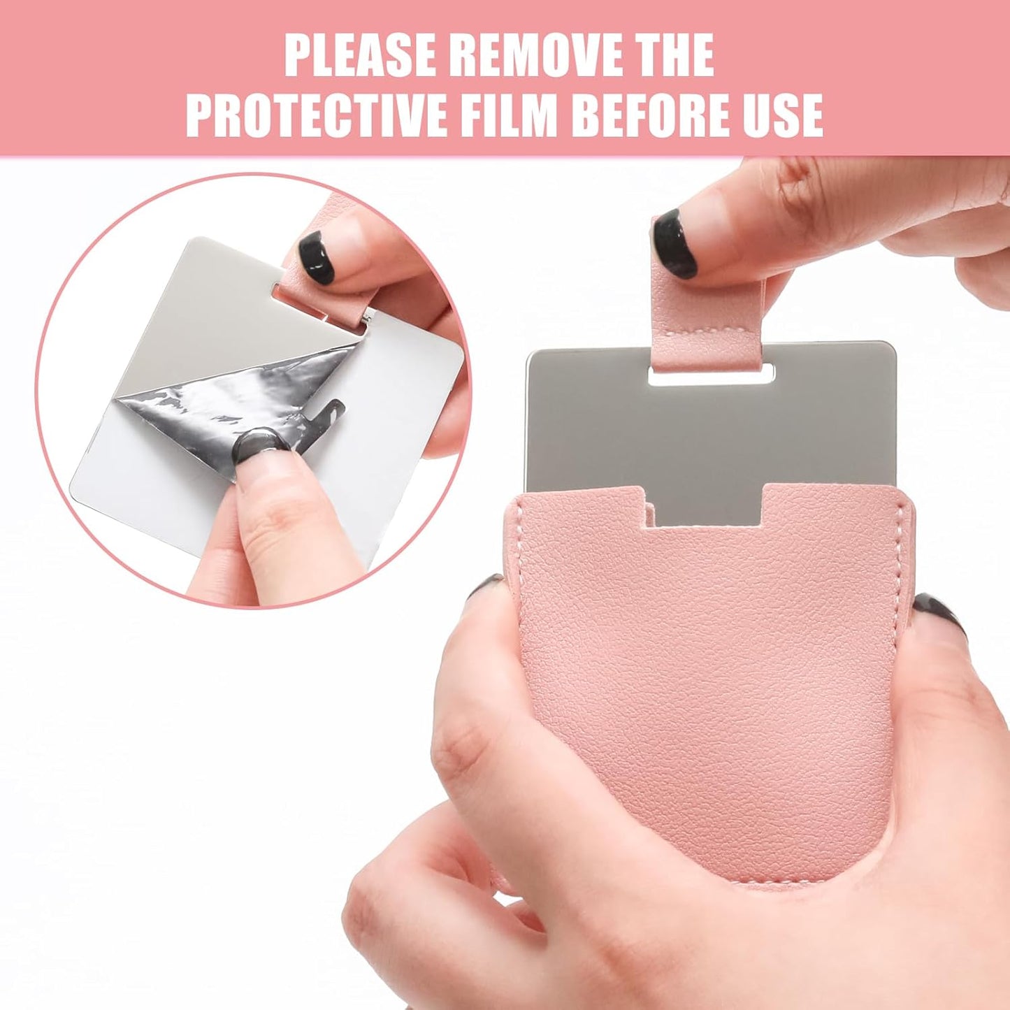 Compact Travel Mirror Set - 3 PCS Mini Handheld Mirrors with PU Leather Case | Macaron Colors for Makeup & Gifts