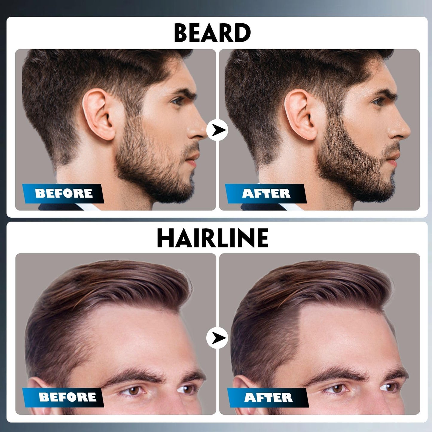 Beard Pen with Brush, Barber Pencil Mens Grooming Kits Creating Voluminous Beard Dad Gifts (Dark Brown)