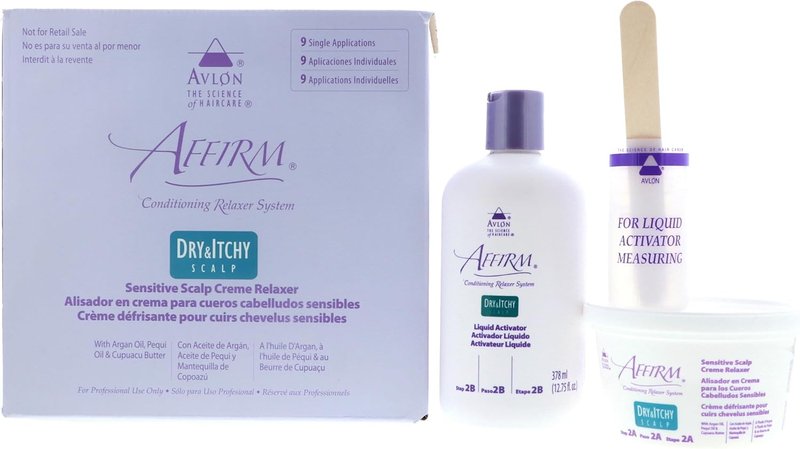Affirm Dry & Itchy Scalp Relaxer - Sensitive Formula, 12 Piece Set