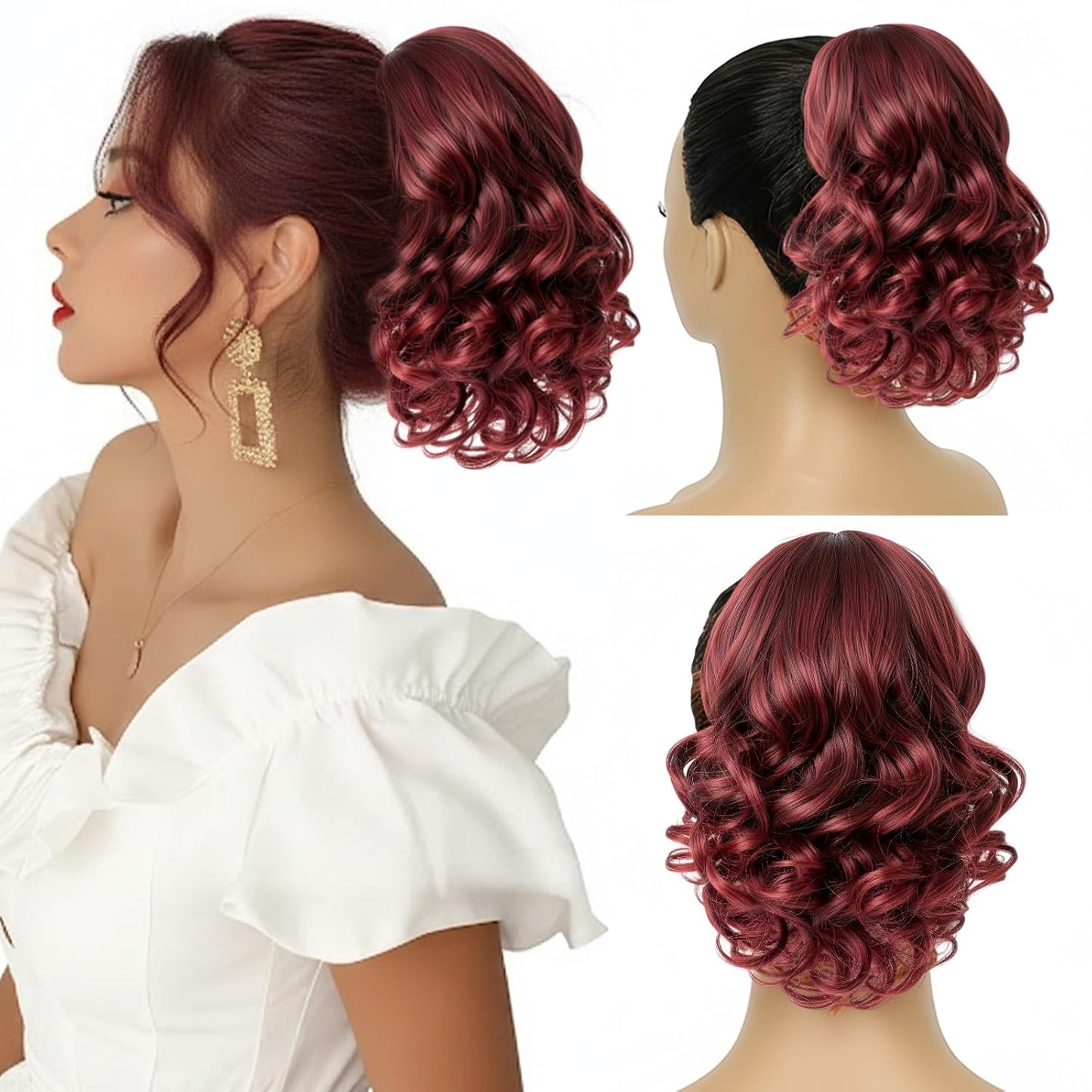 Curly Ponytail Extension - 10 Inch Drawstring Gray Synthetic Hairpiece for Women | Perfect for Daily Wear & Parties