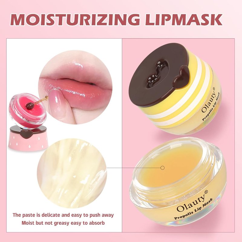 Bee Lip Balm Set - 8 PCS Moisturizing Honey Lip Mask | Perfect Gift for Women & Girls