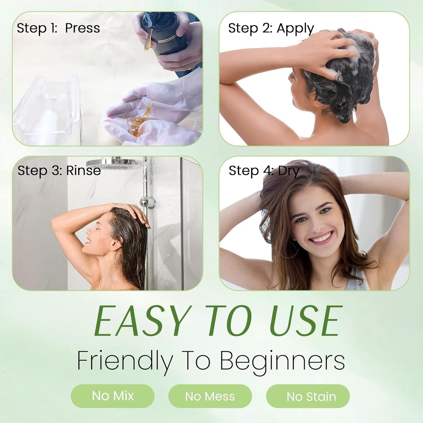 Dark Brown Hair Dye Shampoo - 3 in 1 Instant Color for Gray Coverage | Lasts 3-4 Weeks, 500ml