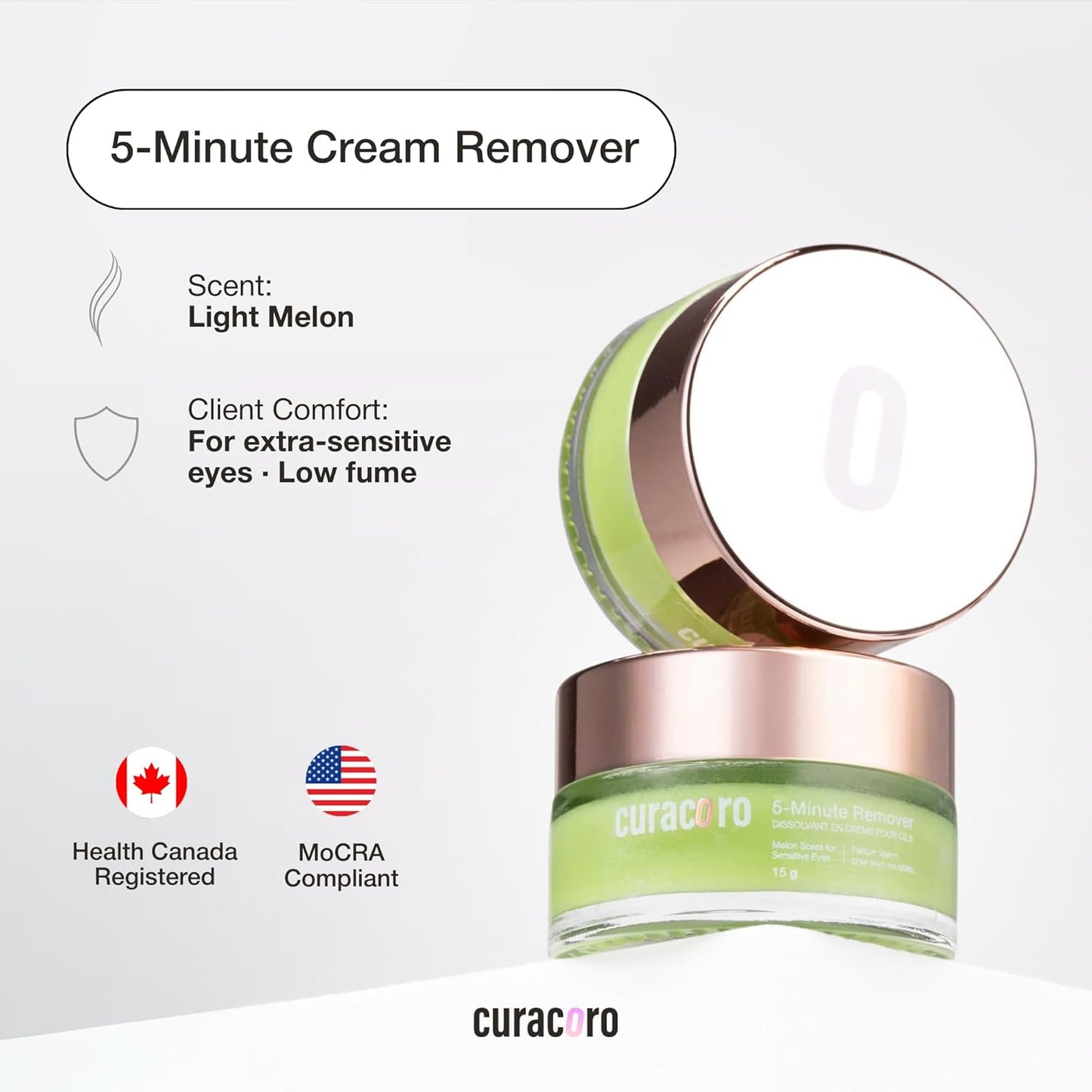 Lash Cream Remover for Eyelash Extensions - Dissolves Glue, Low Irritation | 15g Melon Scent