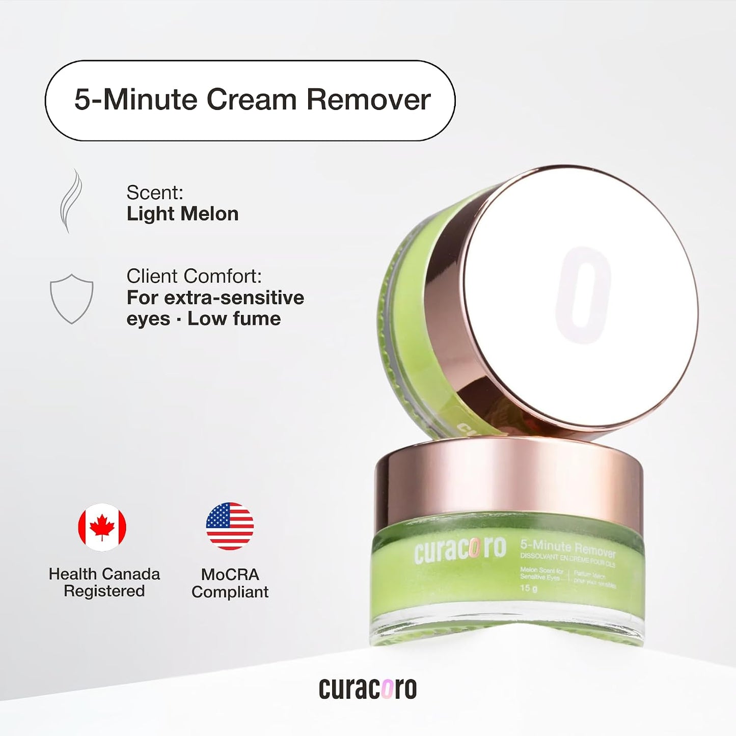Lash Cream Remover for Eyelash Extensions - Gentle Formula, 15g | Melon Scent, Low Irritation for Sensitive Skin