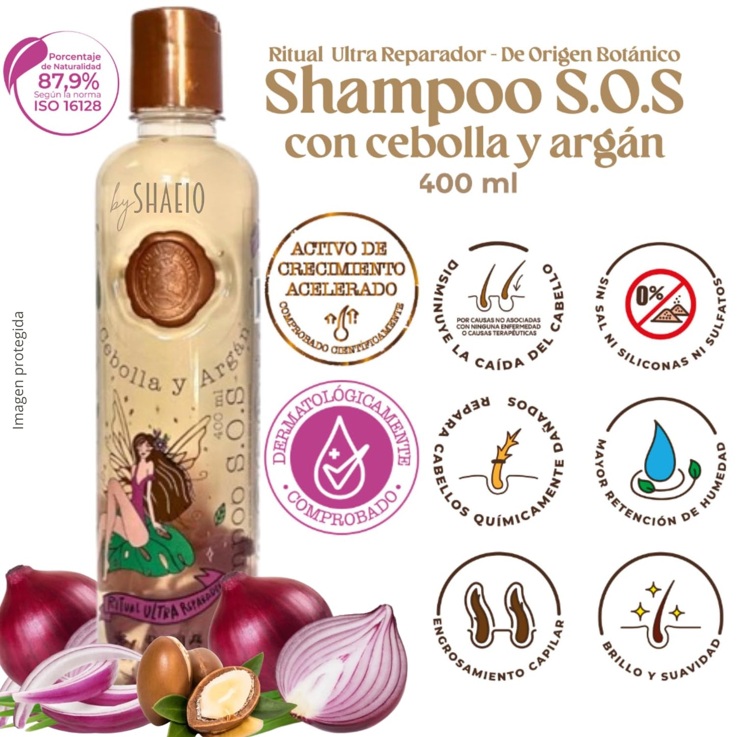 RITUAL BOTANICO KIT 5 Crecimiento Acelerado y Ultra Reparador: Shampoo de Cebolla, Mascarilla para el Cabello, Acondicionador Intensivo PLEX, DUO Heat Protection Spay for Hair (+ Obsequio TRENDY)