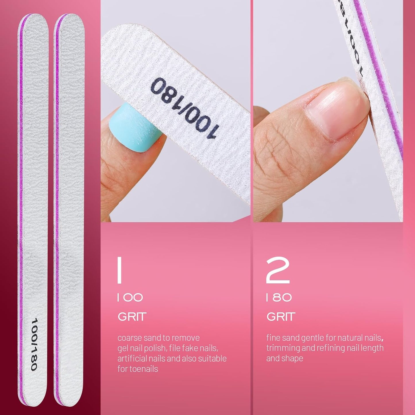 Nail Care Kit for Women - Cuticle Remover Tools, Strengthener & Pink Polish | Manicure Essentials