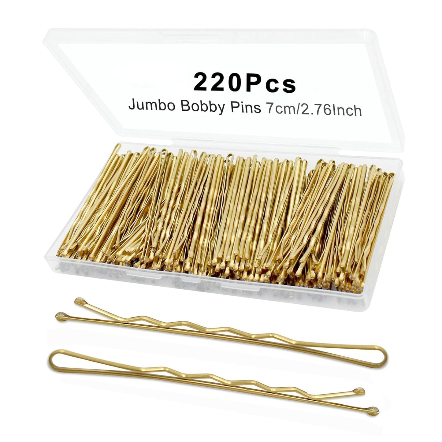 U Shaped Hair Pins - 330 Count Gold Bun Pins for Women | 2.4 Inch with Storage Box, All Hair Types