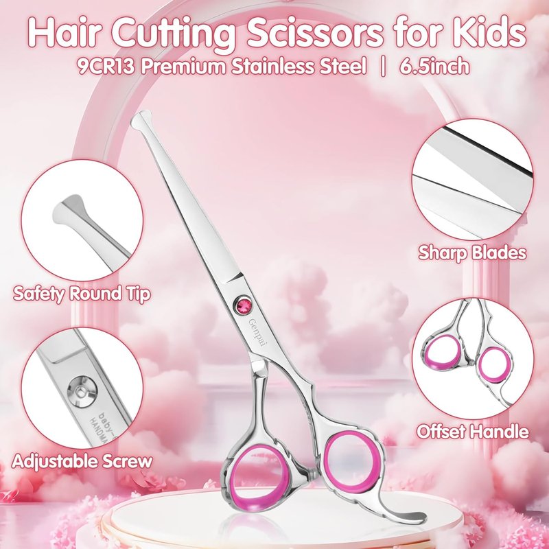 Toddler Haircut Scissors Kit - 11-Piece Stainless Steel Hair Clippers for Kids | Professional Barber Grooming Tools