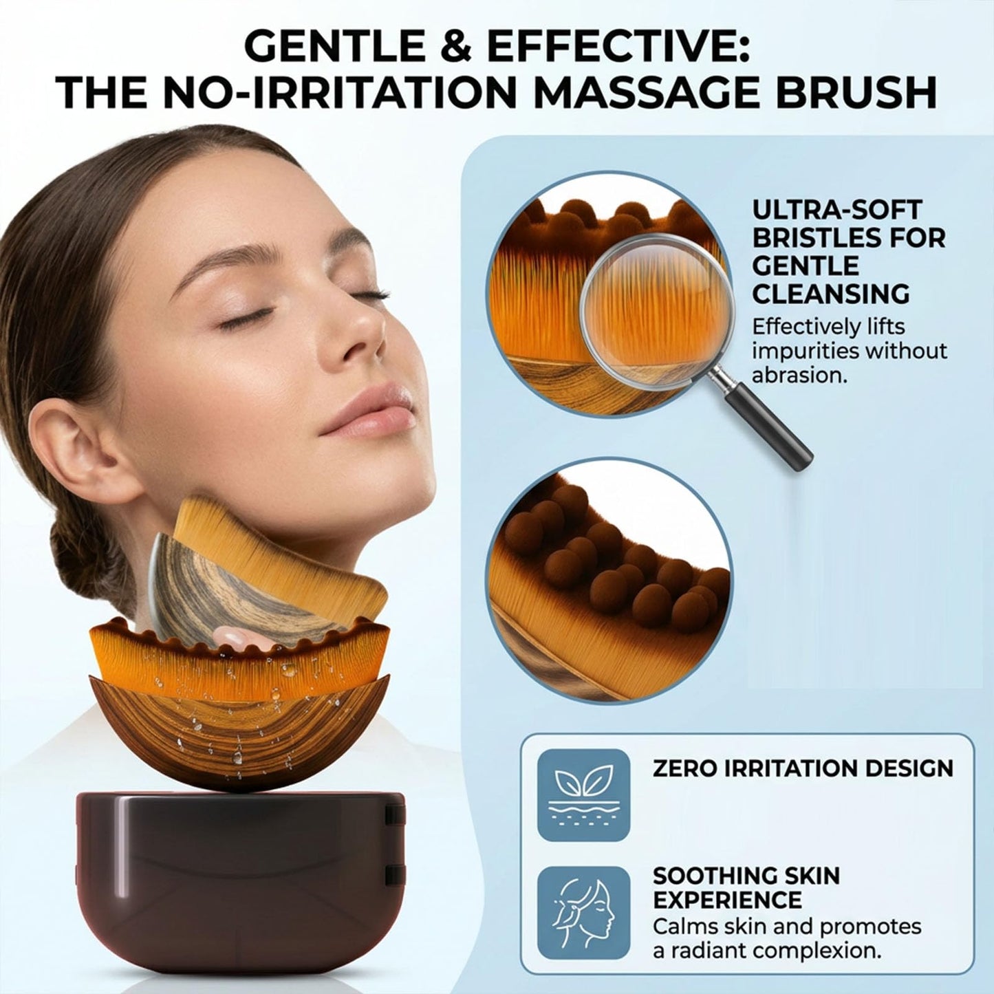 Lift & Glow Lymphatic Brush,Lymphatic Face Brush,Natural Makeup with Durable Soft Bristles, Ergonomic Facial Cleansing Brush for Sculpting 2pcs