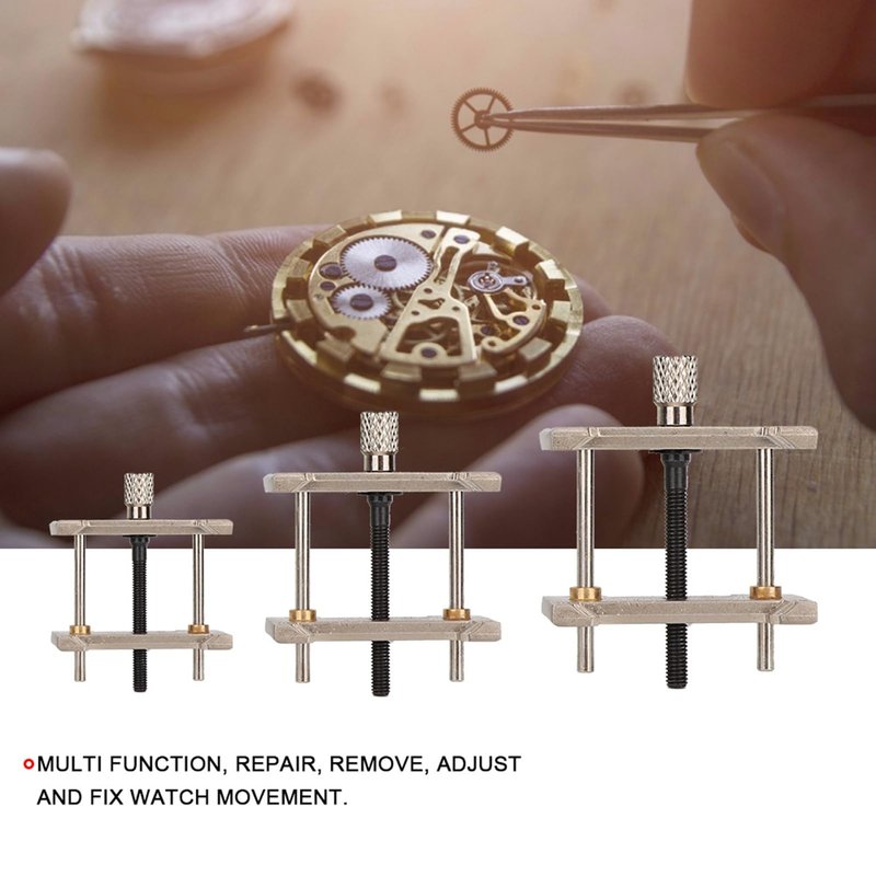 Cunyuer Watch Movement Holder, 3 PCS Metal Reversible Watch Movement Holder, Watch Repair Tool for Movement or Work with Mounted Dials, 1.8/1.5/1 inch