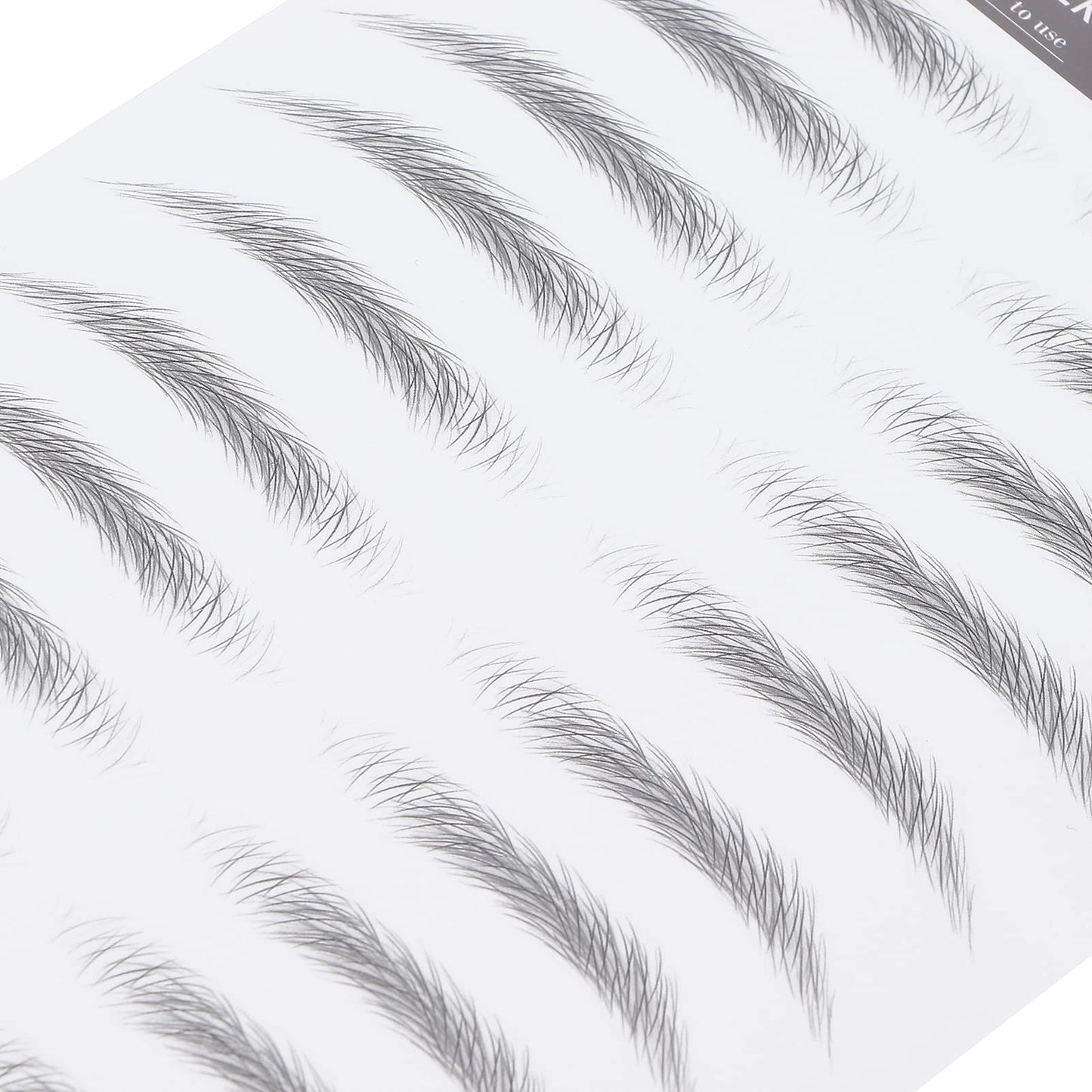 6D Eyebrow Sticker, Hair-Like Authentic Eyebrows, Long Lasting False Eyebrows Makeup Sticker for Women Girls(BLACK-06)