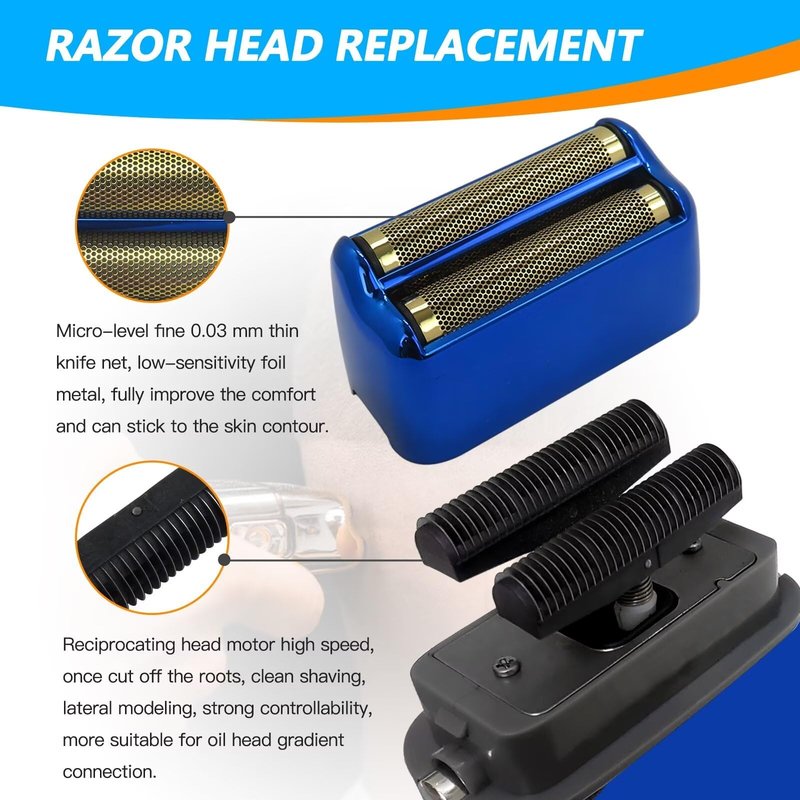 Xspeedonline Replacement Shaver Foil Double Foil Head with 2X Cutters for PRO FXRF2G - Blue