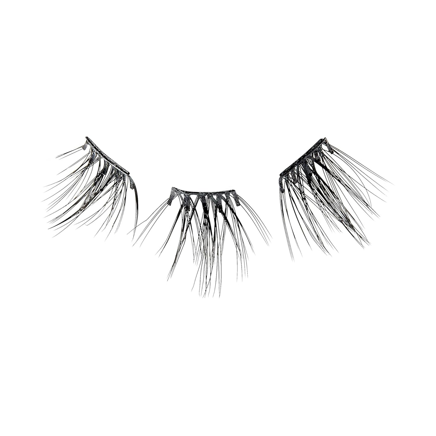Impress Falsies Press-On Eyelashes - Natural Volume, No Glue Needed | 12mm-14mm Black Lash Clusters