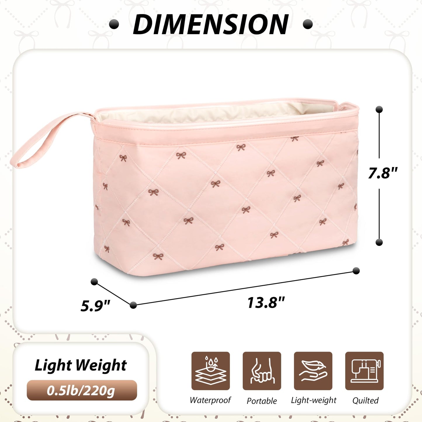 Linpr Shark Flex Style Case, Travel Hair Dryer Bag Compatible with Dyson Airwrap, Quilted Hair Tool Organizer Bag for Women, Portable Carrying Case for Flat Curling Iron Accessories (Pink)