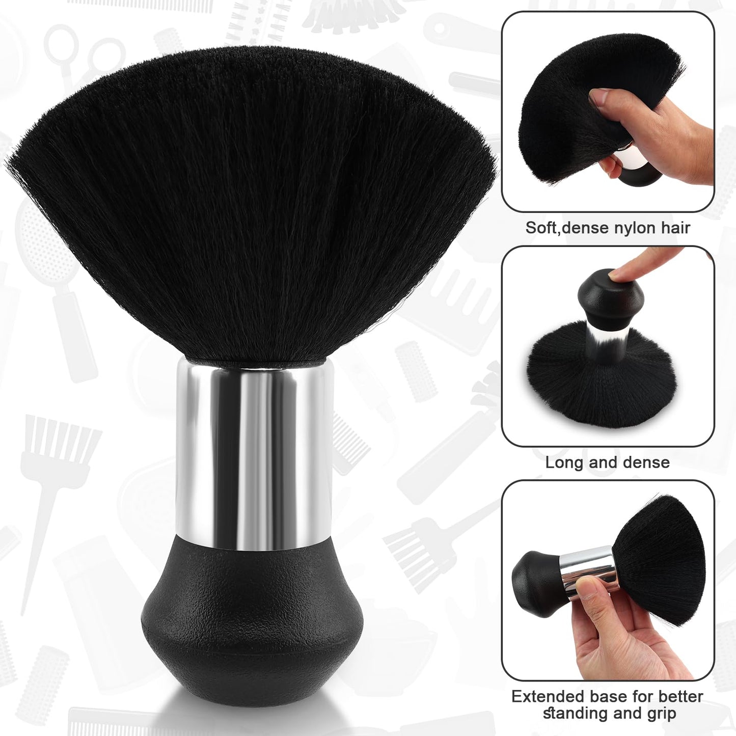NICEMOVIC Hair Cutting Barber Cape with Neck Duster Brush and Barber Brush, Professional Barber Accessories Cleaning Supplies